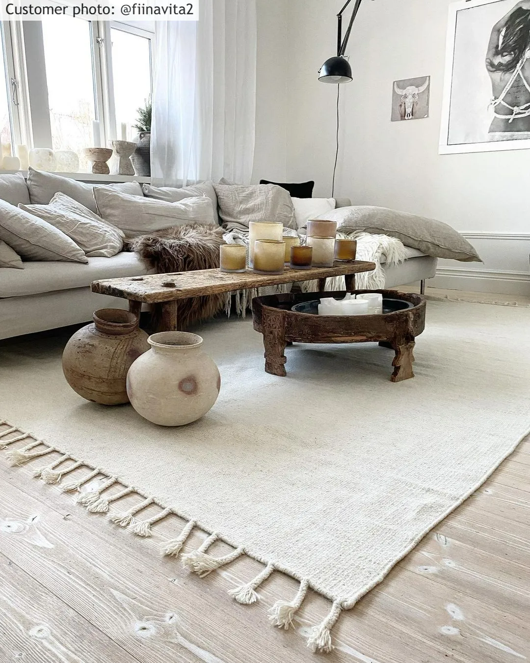 Wollen-vloerkleed - Malana (wit)