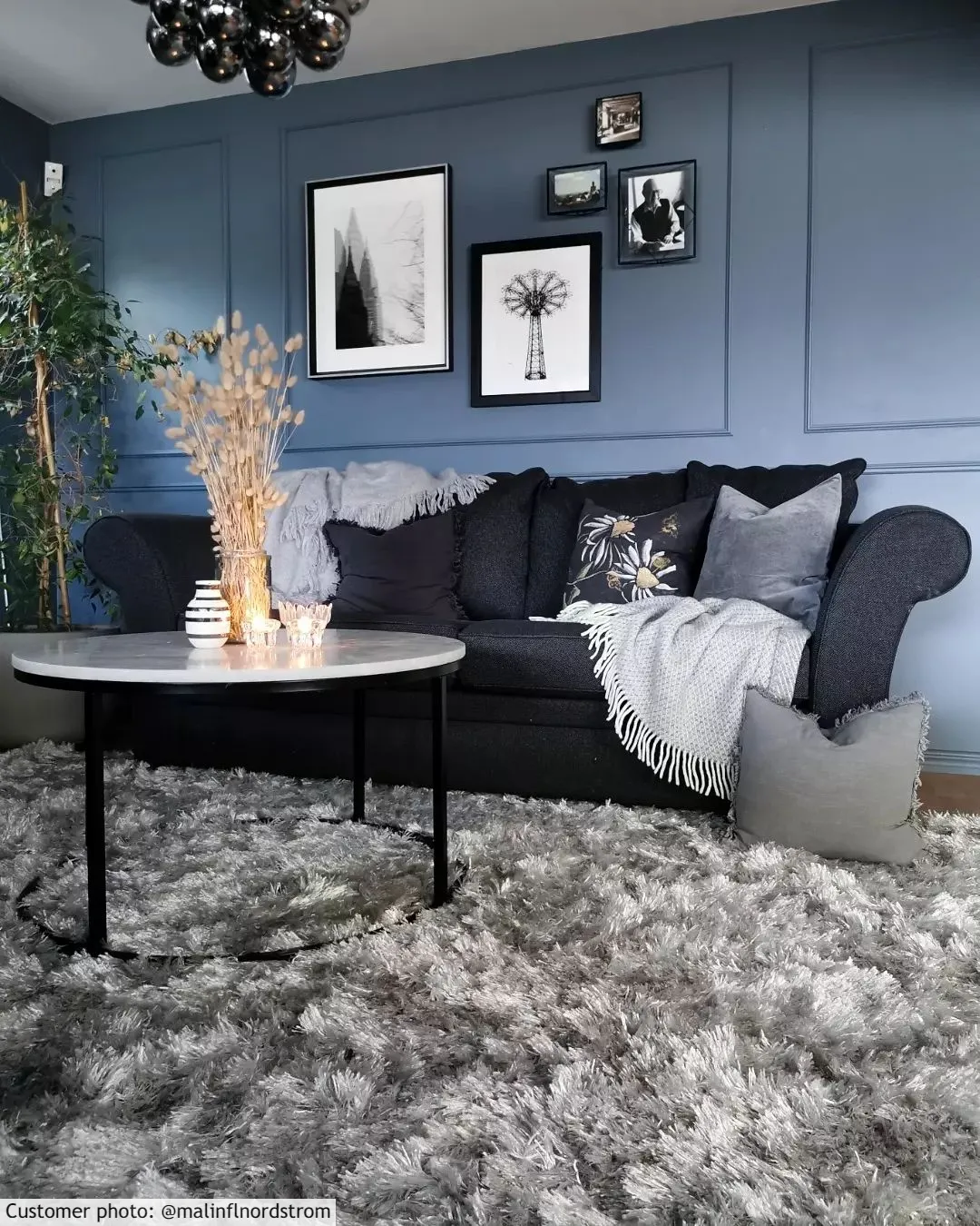 Hoogpolig vloerkleed - Janjira (zilver)