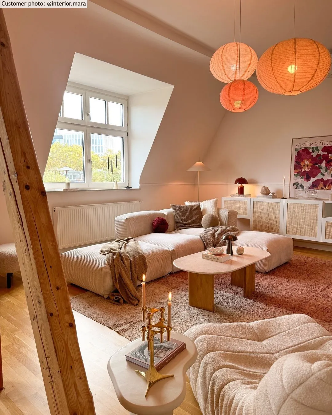 Hoogpolig vloerkleed - Mareto Natural Cotton Shaggy (bruin)