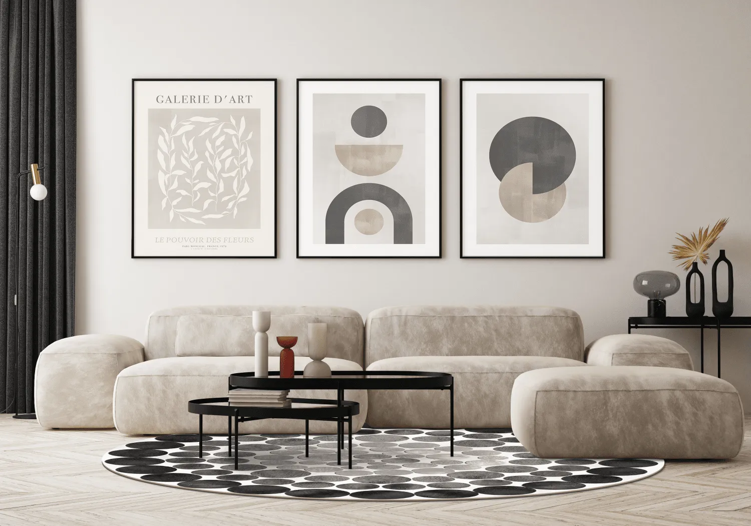 Rond vloerkleed - Marineo (grijs)