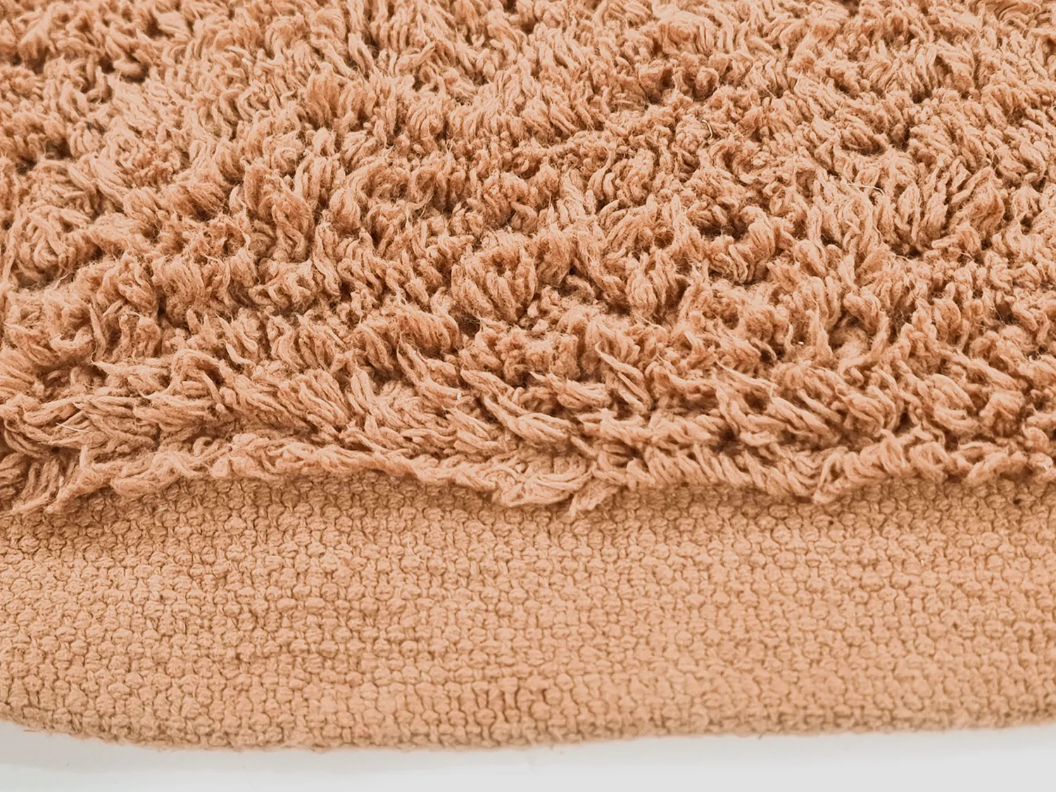 Ronde vloerkleden - Alexa Natural Cotton Shaggy (terracotta)