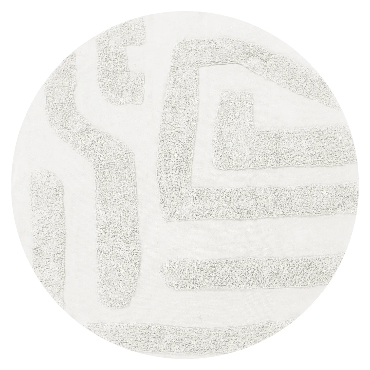 Ronde vloerkleden - Alexa Natural Cotton Shaggy (offwhite)