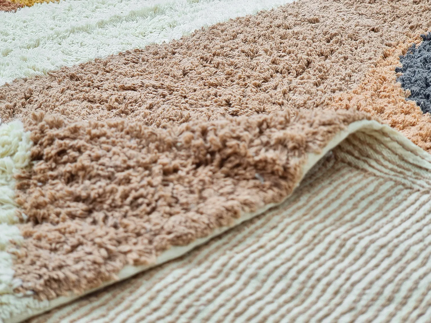 Hoogpolig vloerkleed - Alpe Natural Cotton Shaggy (multi)