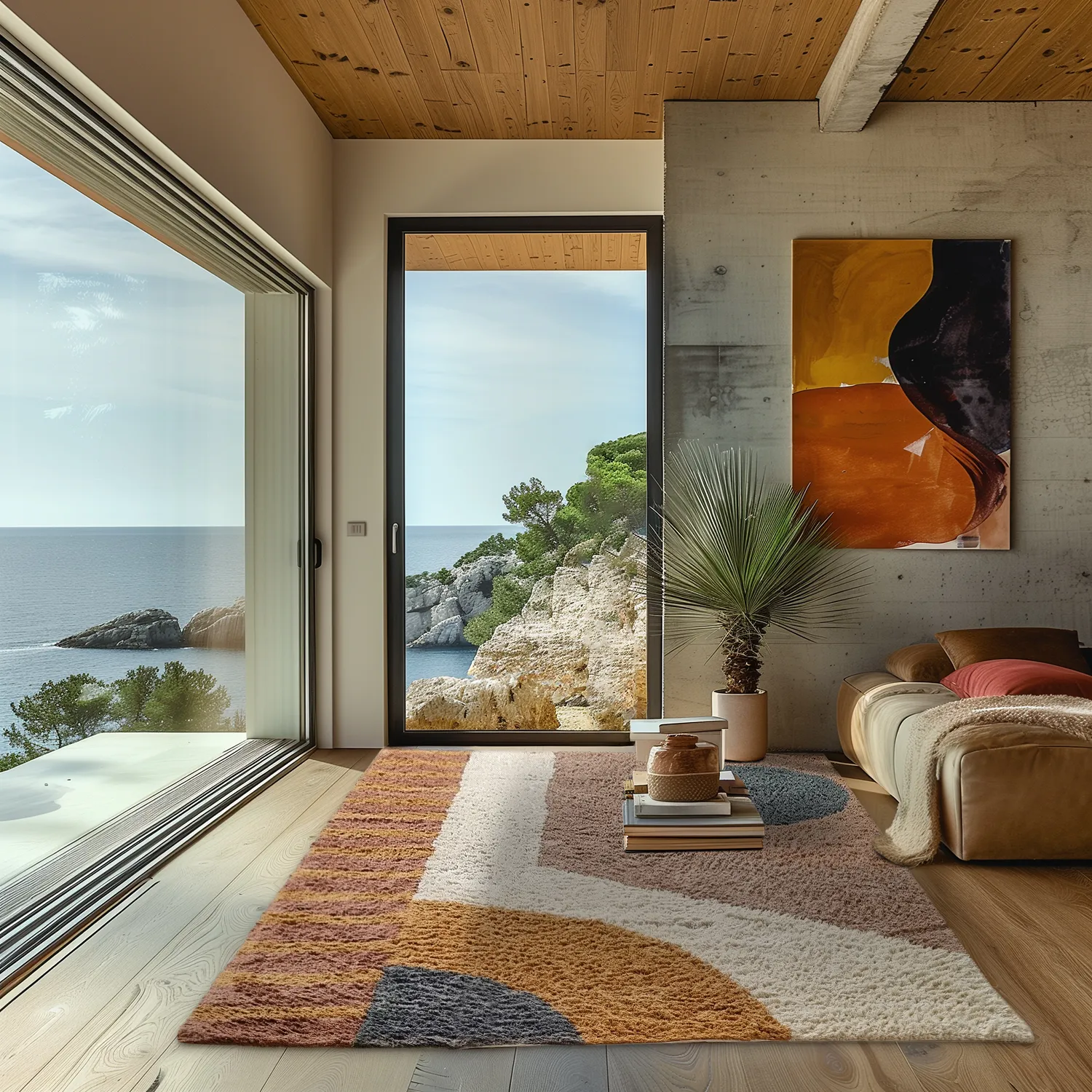 Hoogpolig vloerkleed - Alpe Natural Cotton Shaggy (multi)