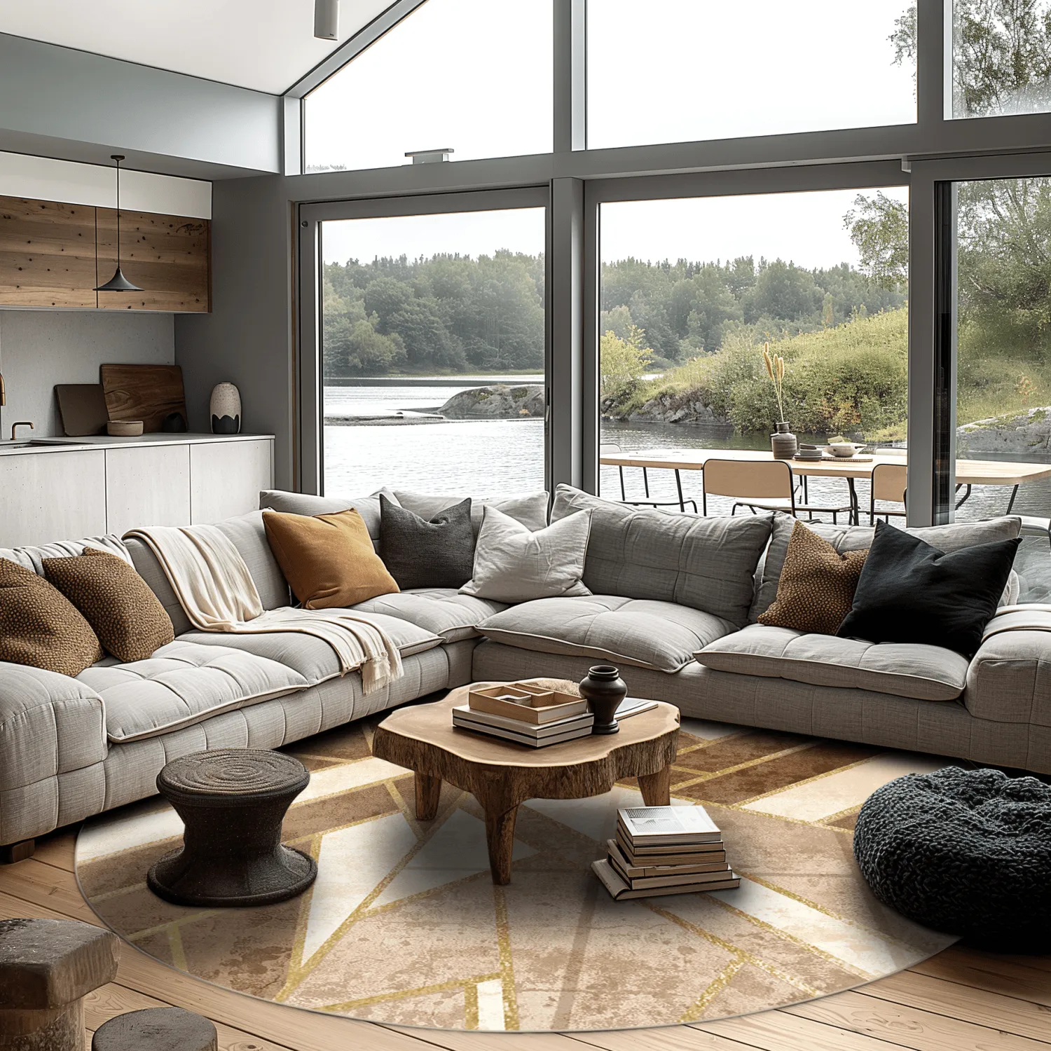 Rond vloerkleed - Amasra (beige)