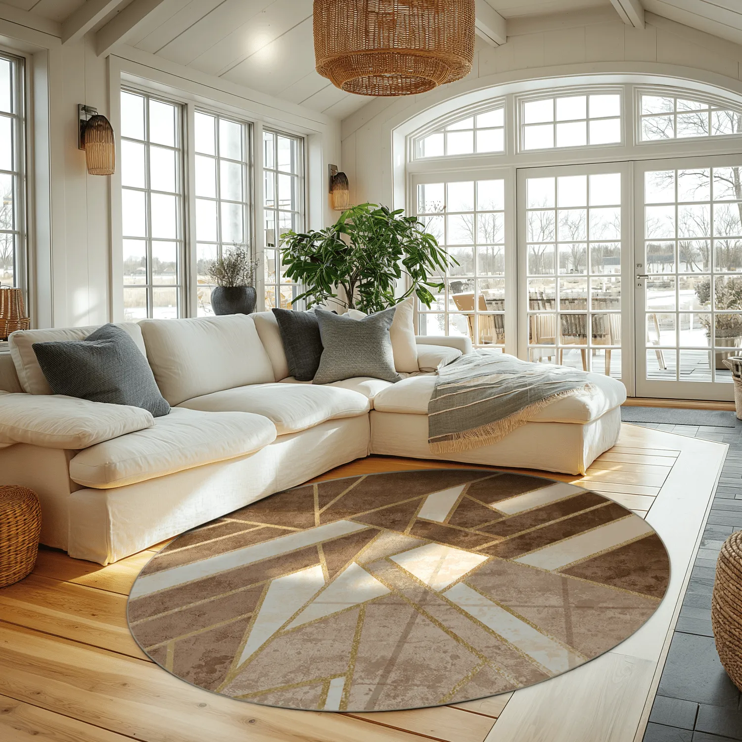 Rond vloerkleed - Amasra (beige)