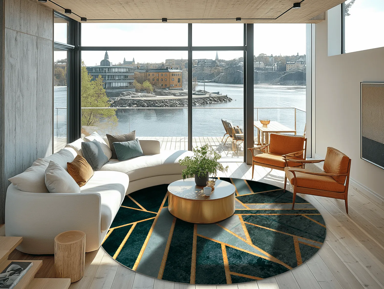 Rond vloerkleed - Amasra (groen)