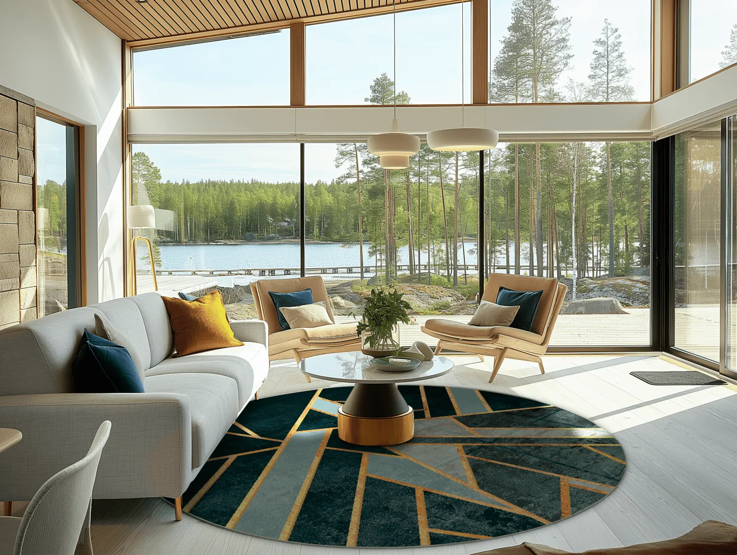 Rond vloerkleed - Amasra (groen)