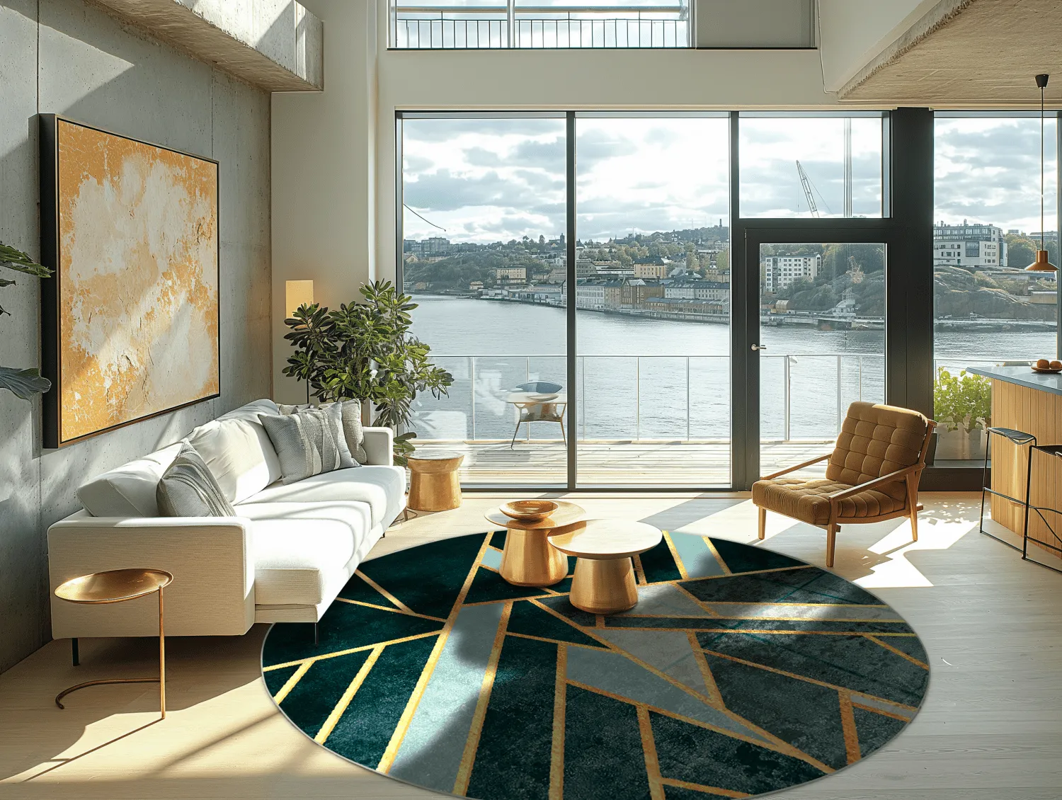 Rond vloerkleed - Amasra (groen)