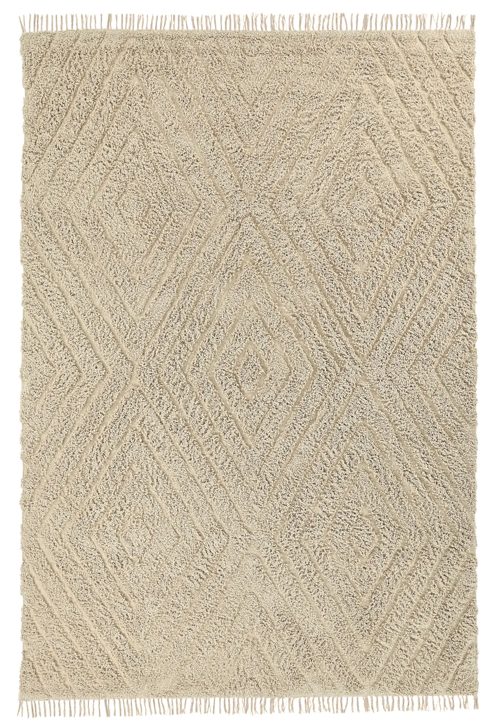 Hoogpolig vloerkleed - Amberley Natural Cotton Shaggy (beige)