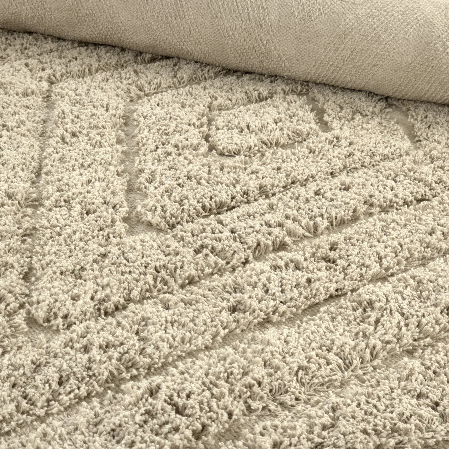 Hoogpolig vloerkleed - Amberley Natural Cotton Shaggy (beige)