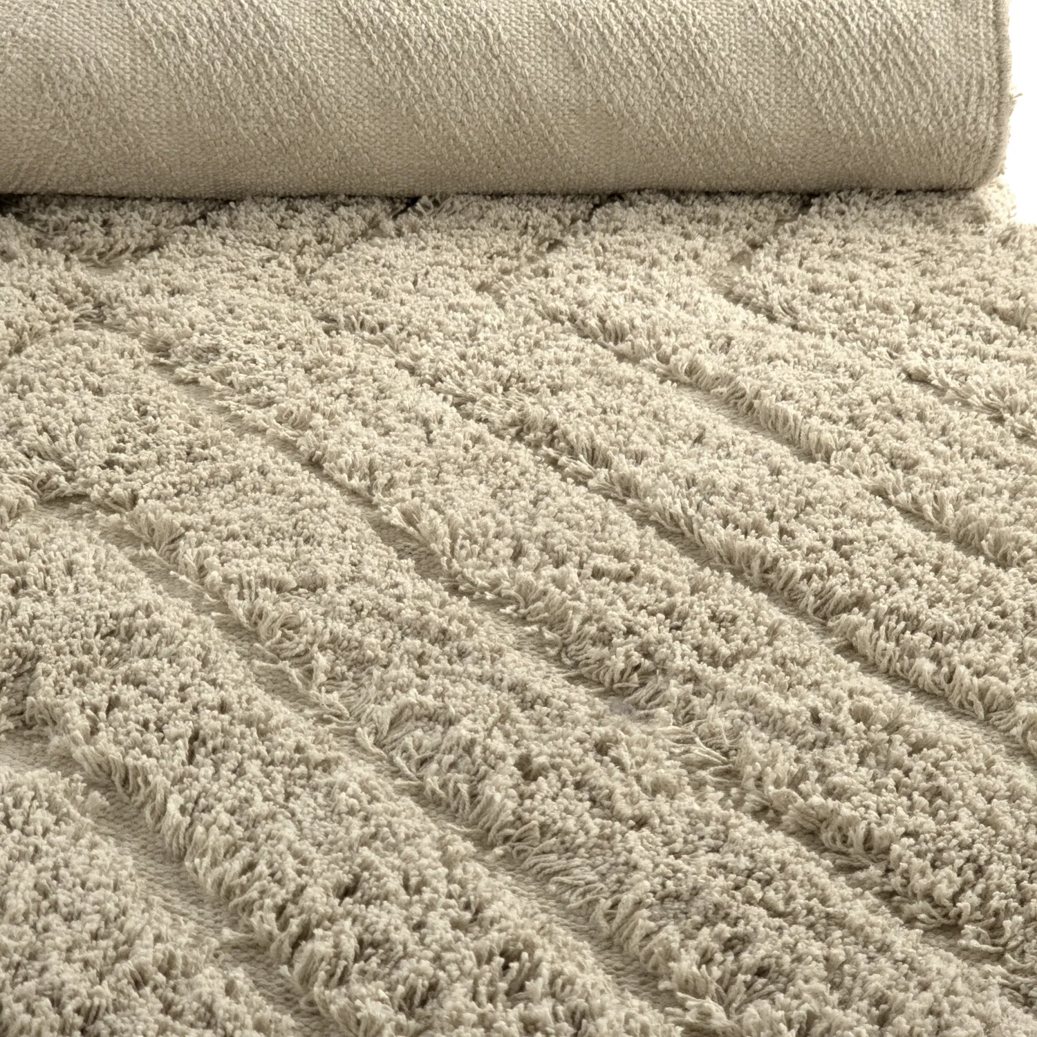 Hoogpolig vloerkleed - Amberley Natural Cotton Shaggy (beige)