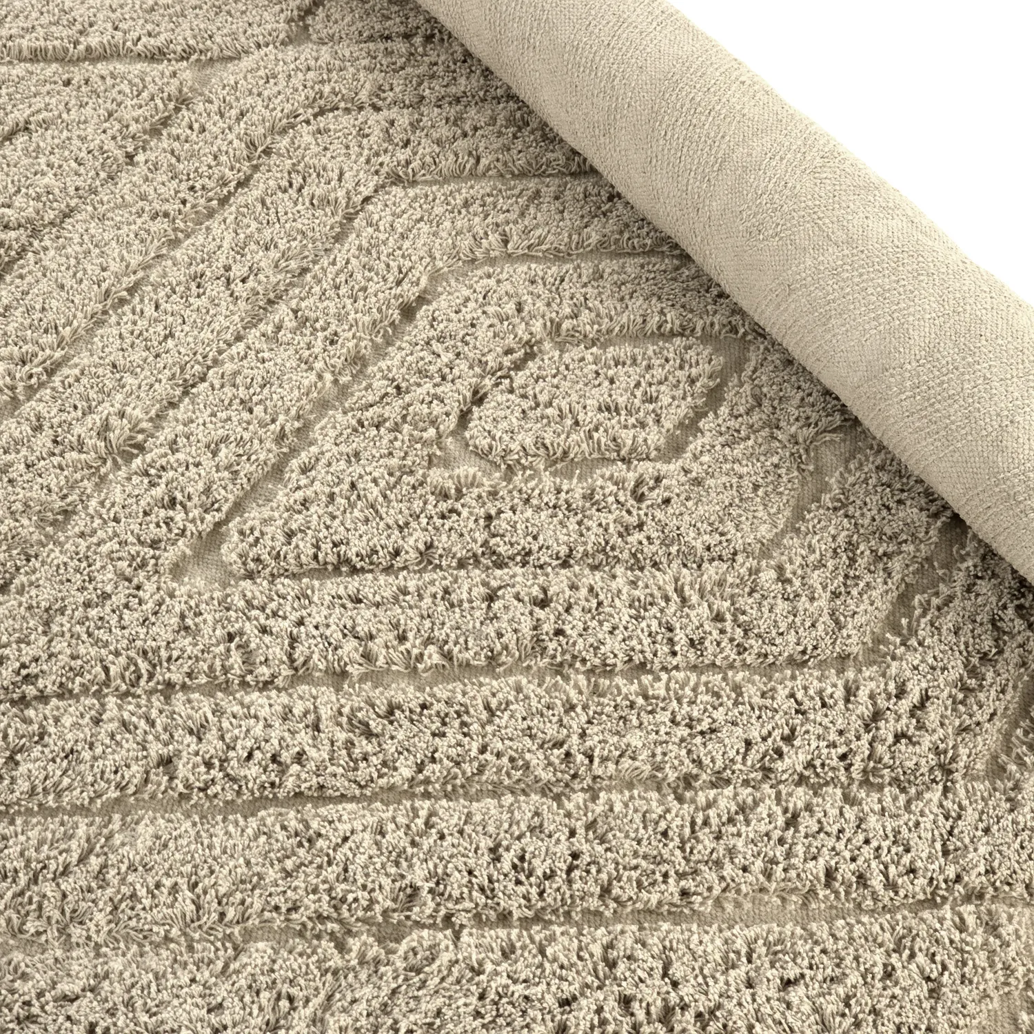 Hoogpolig vloerkleed - Amberley Natural Cotton Shaggy (beige)