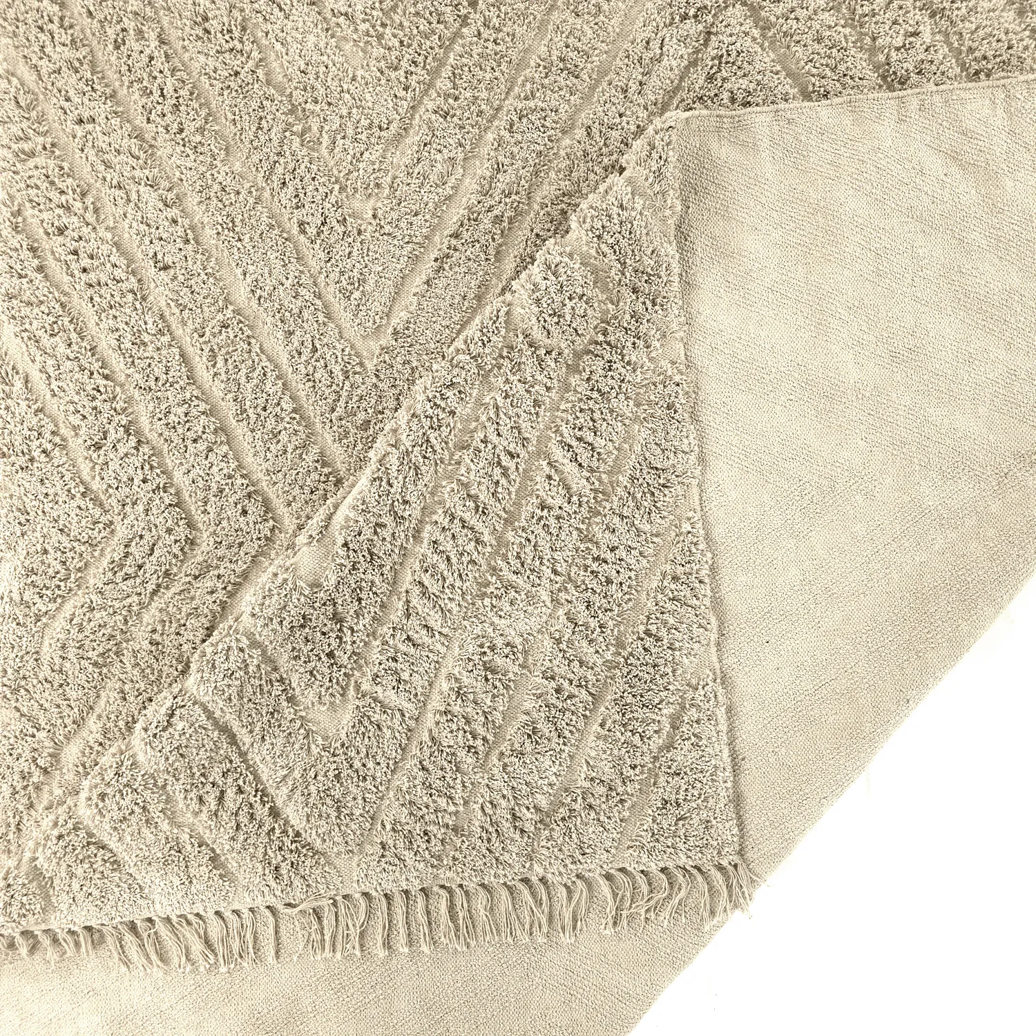 Hoogpolig vloerkleed - Amberley Natural Cotton Shaggy (beige)