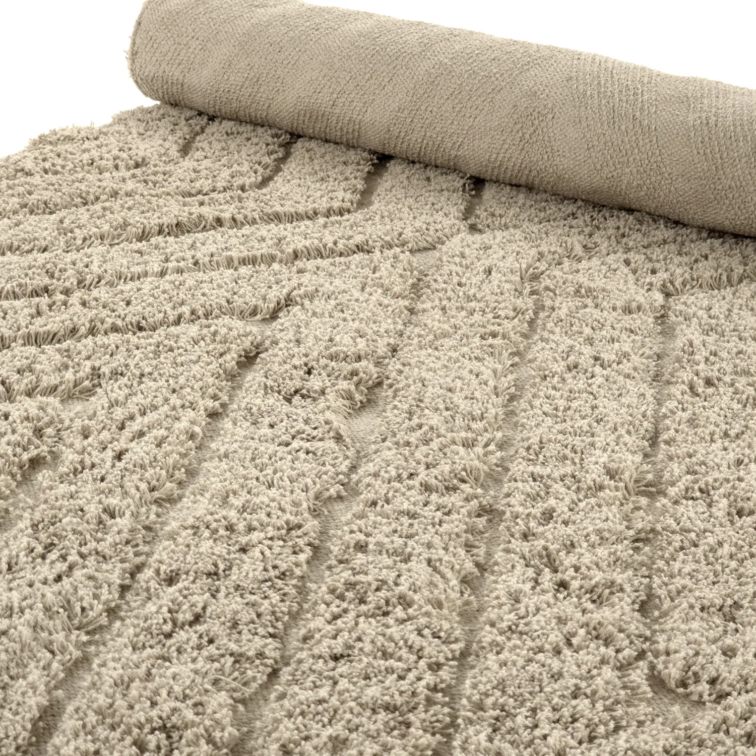 Hoogpolig vloerkleed - Amberley Natural Cotton Shaggy (beige)