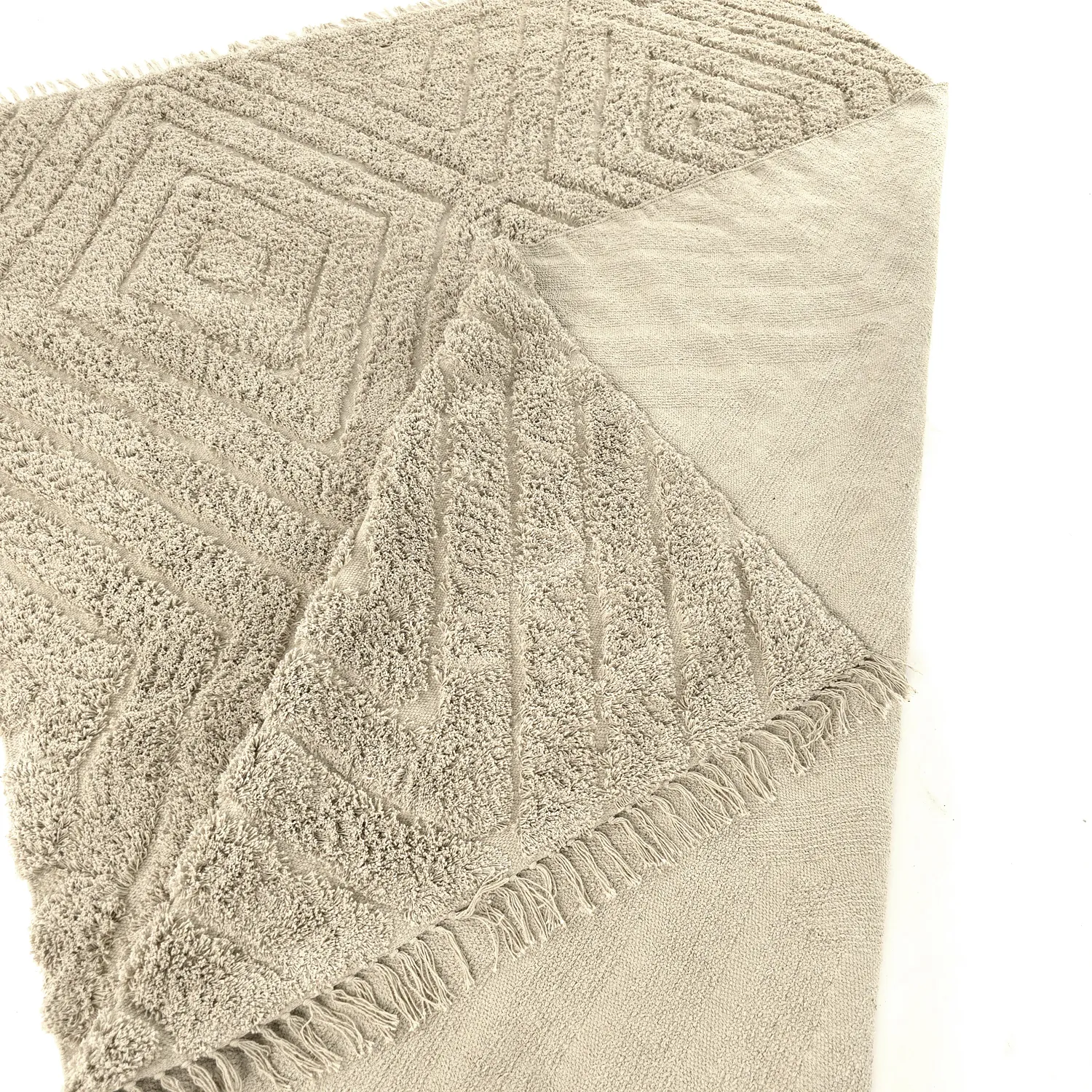 Hoogpolig vloerkleed - Amberley Natural Cotton Shaggy (beige)