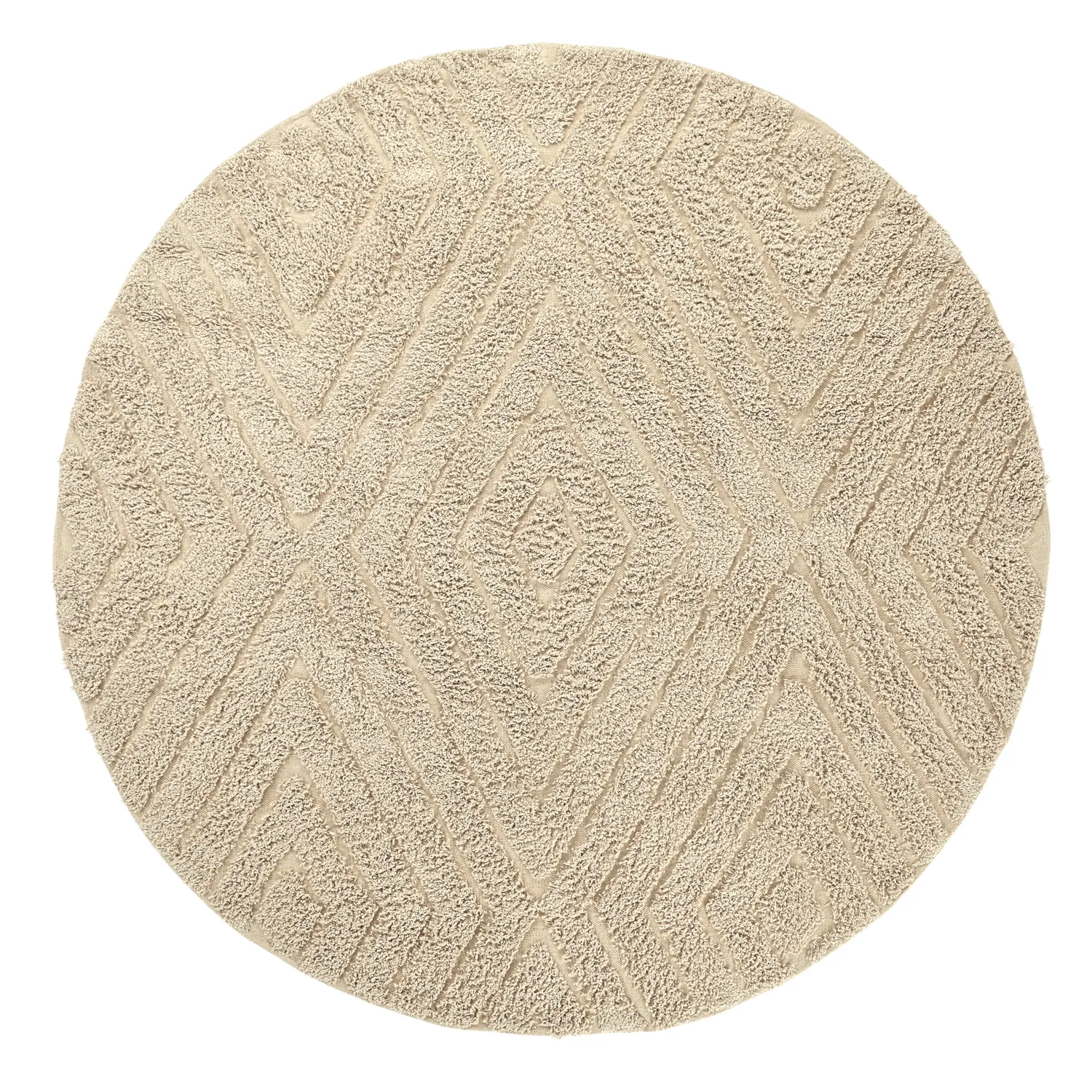 Ronde vloerkleden - Amberley Natural Cotton Shaggy (beige)