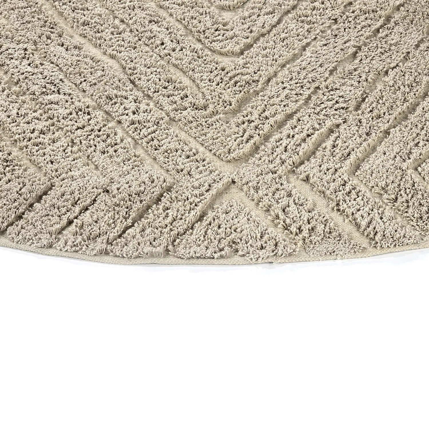 Ronde vloerkleden - Amberley Natural Cotton Shaggy (beige)