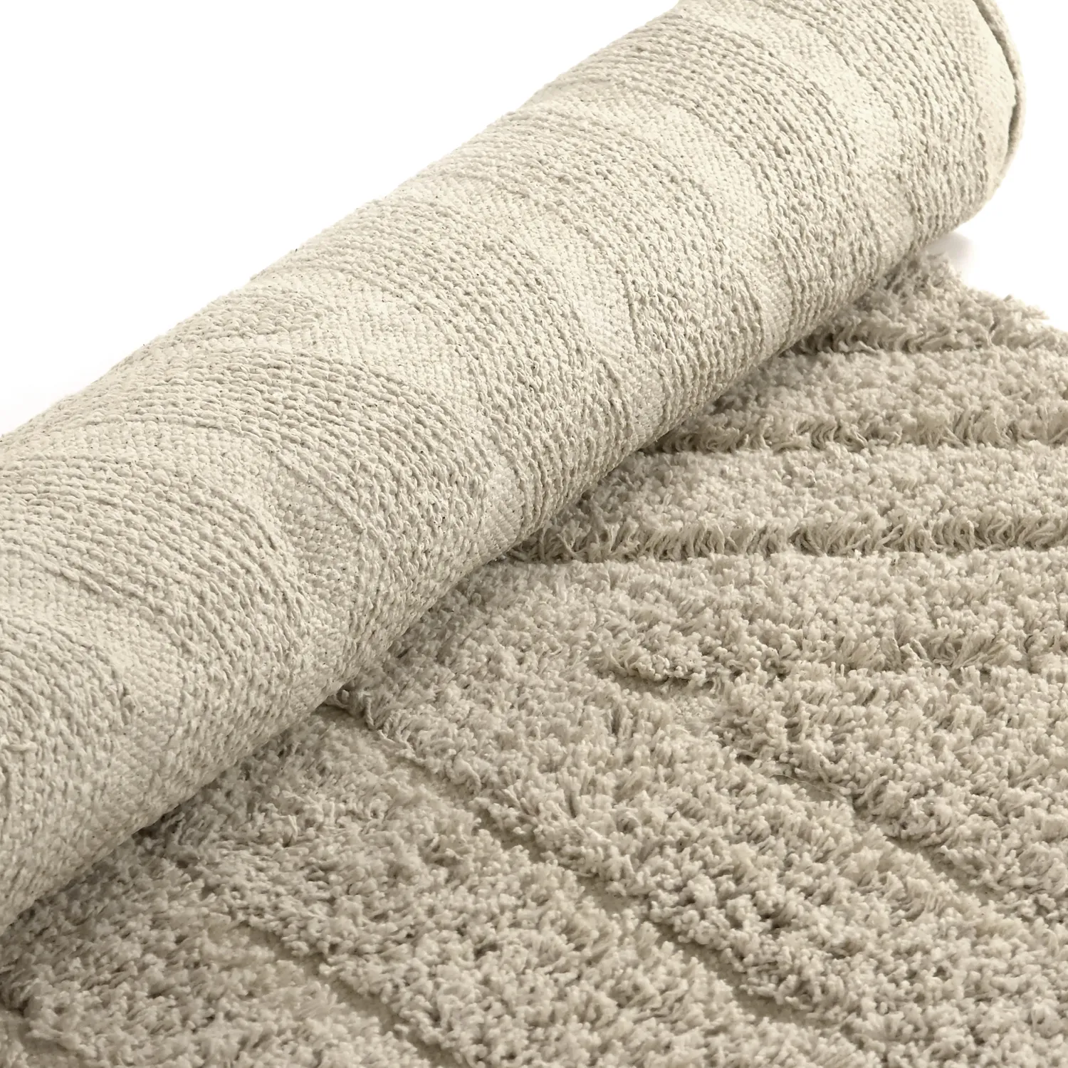 Ronde vloerkleden - Amberley Natural Cotton Shaggy (beige)
