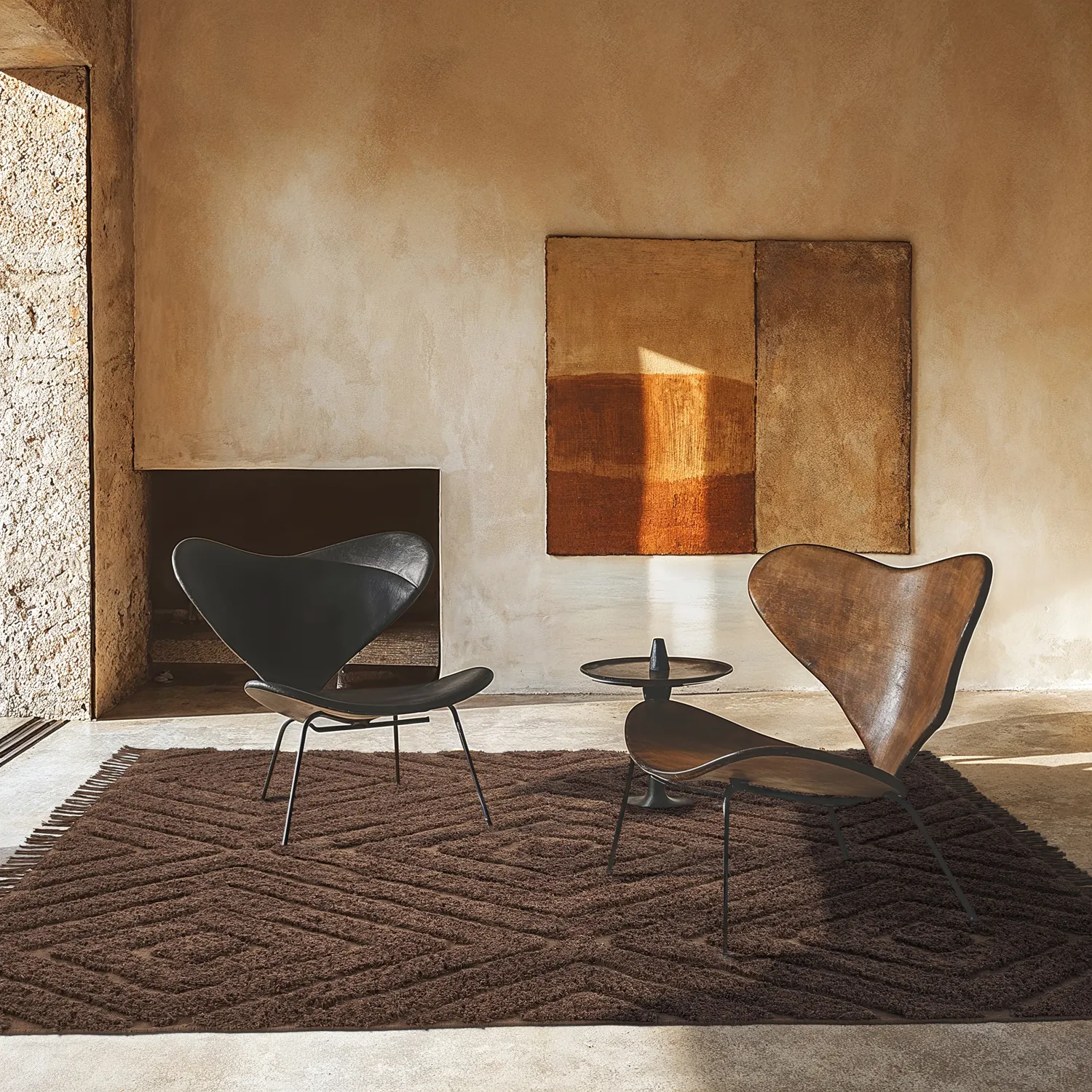 Hoogpolig vloerkleed - Amberley Natural Cotton Shaggy (bruin)