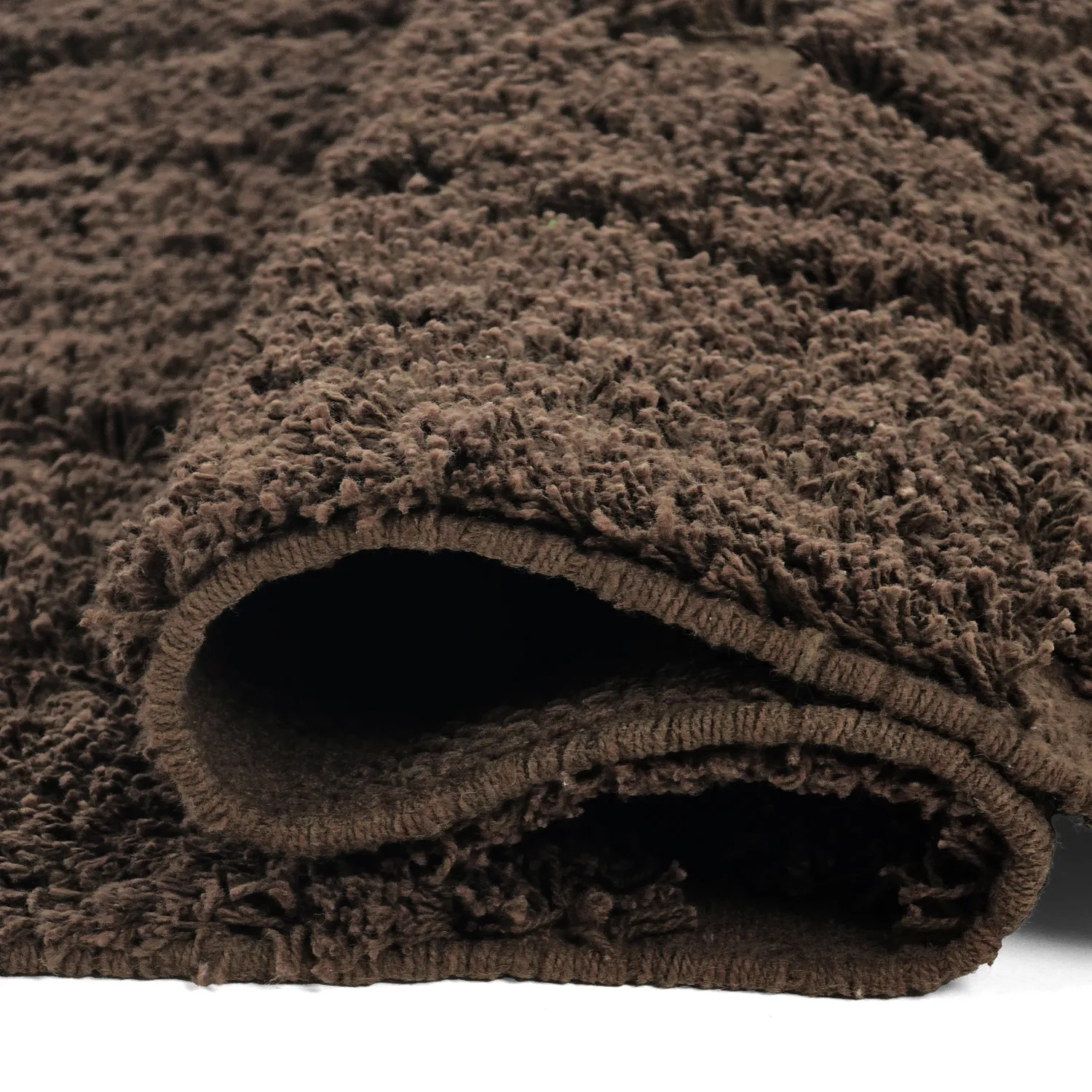 Hoogpolig vloerkleed - Amberley Natural Cotton Shaggy (bruin)