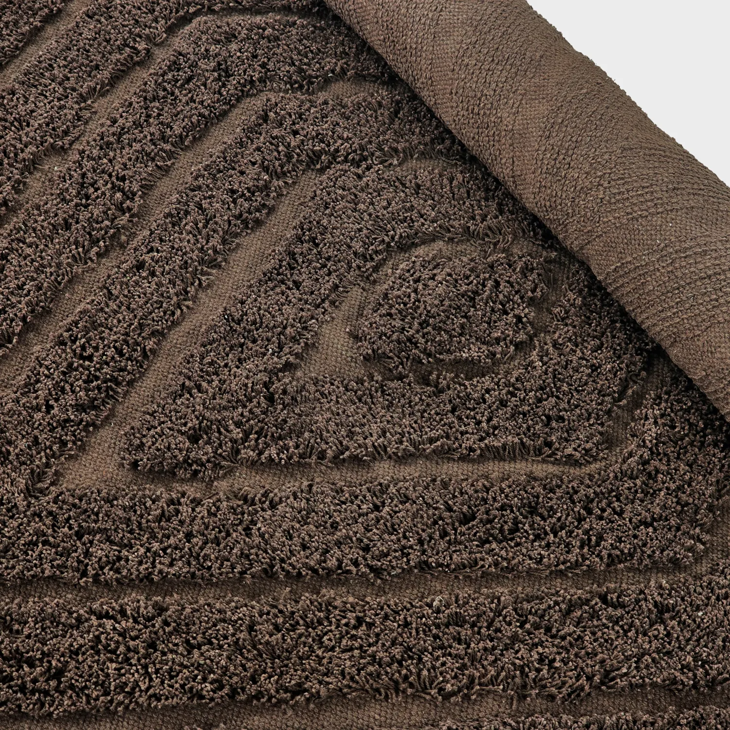 Hoogpolig vloerkleed - Amberley Natural Cotton Shaggy (bruin)