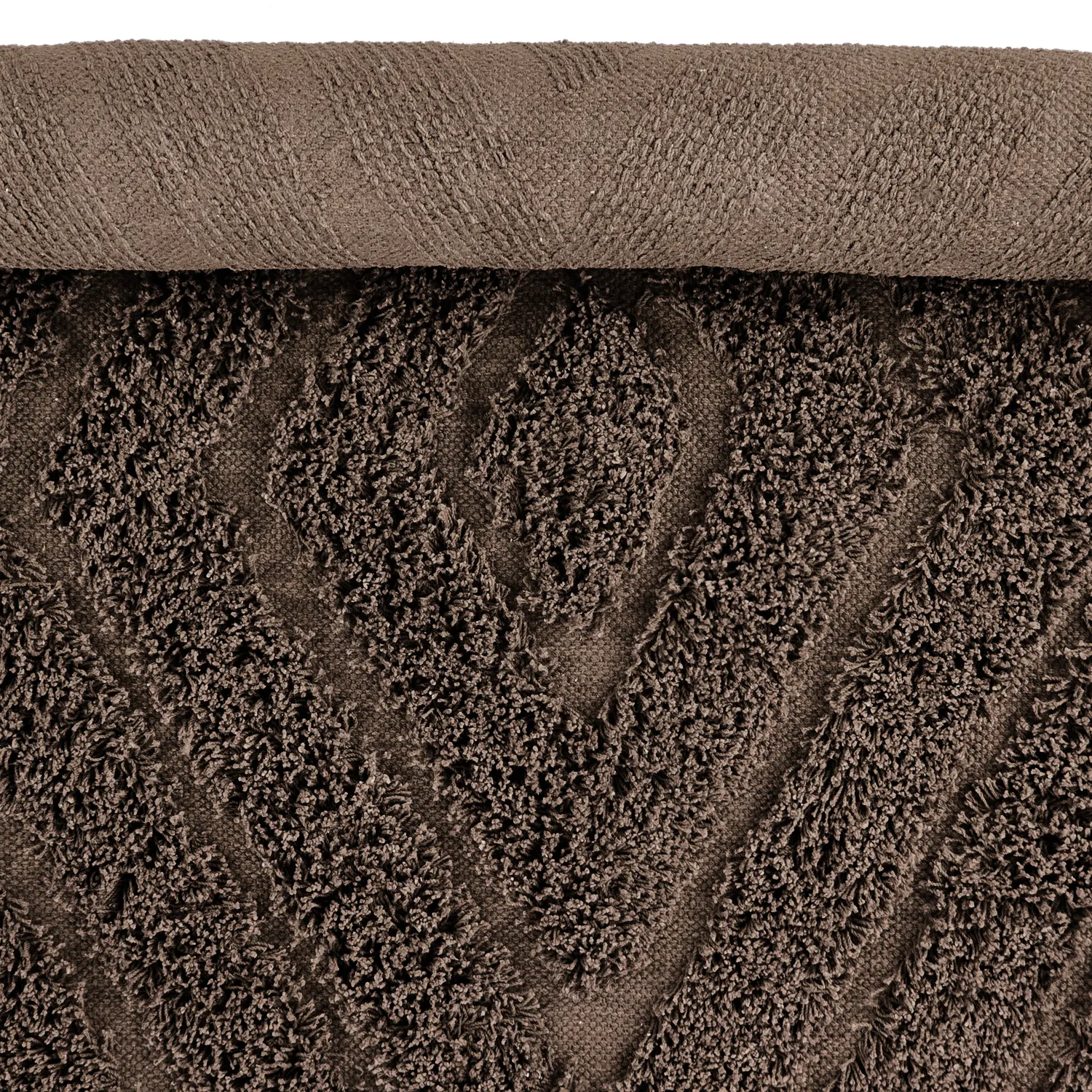 Ronde vloerkleden - Amberley Natural Cotton Shaggy (bruin)