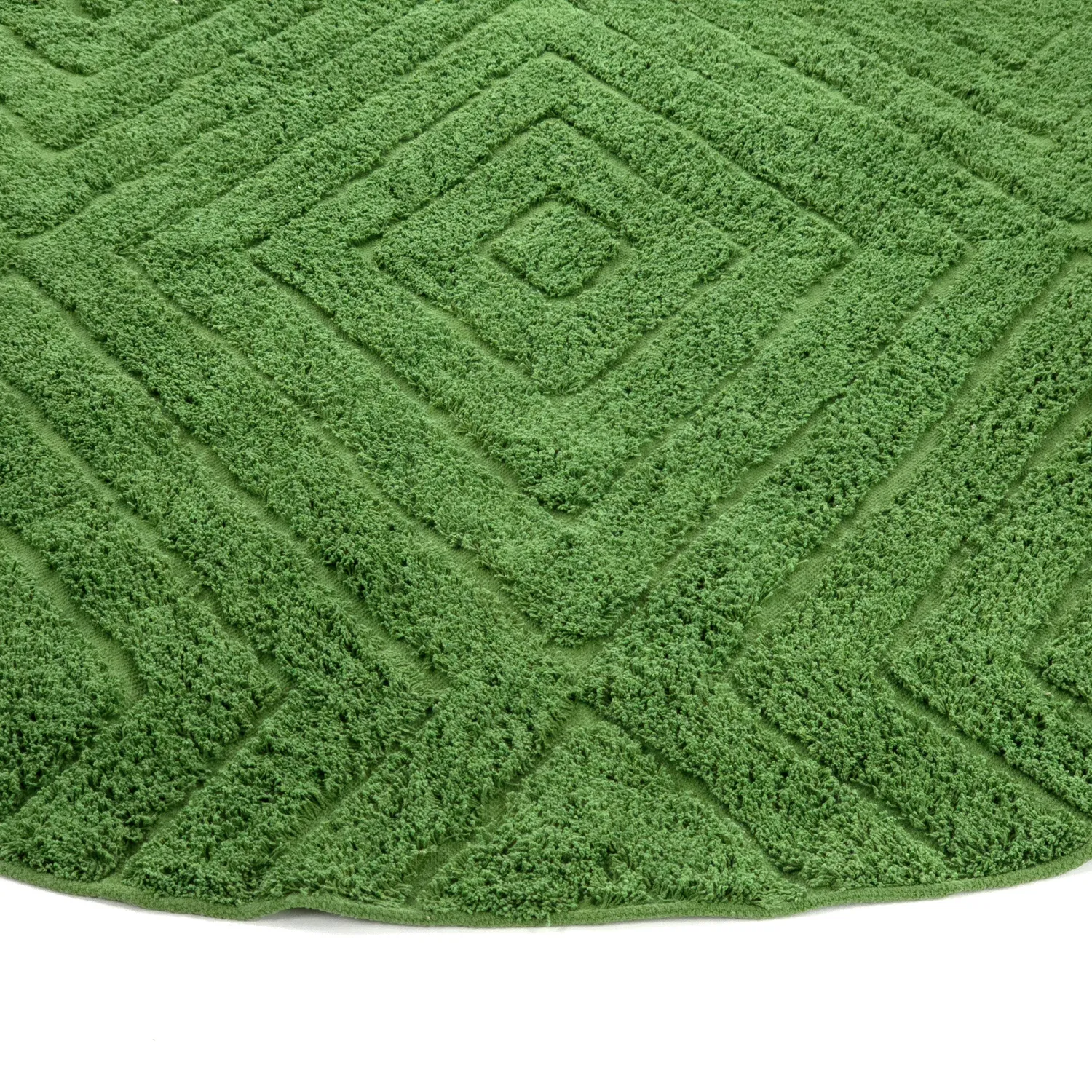 Ronde vloerkleden - Amberley Natural Cotton Shaggy (groente)