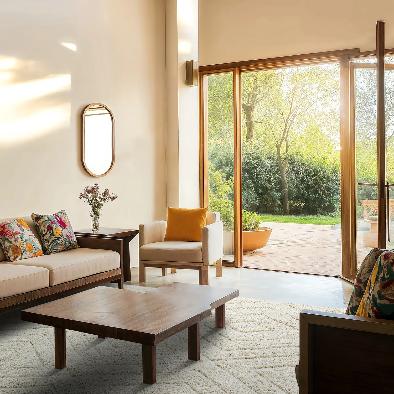 Hoogpolig vloerkleed - Amberley Natural Cotton Shaggy (gebroken wit)