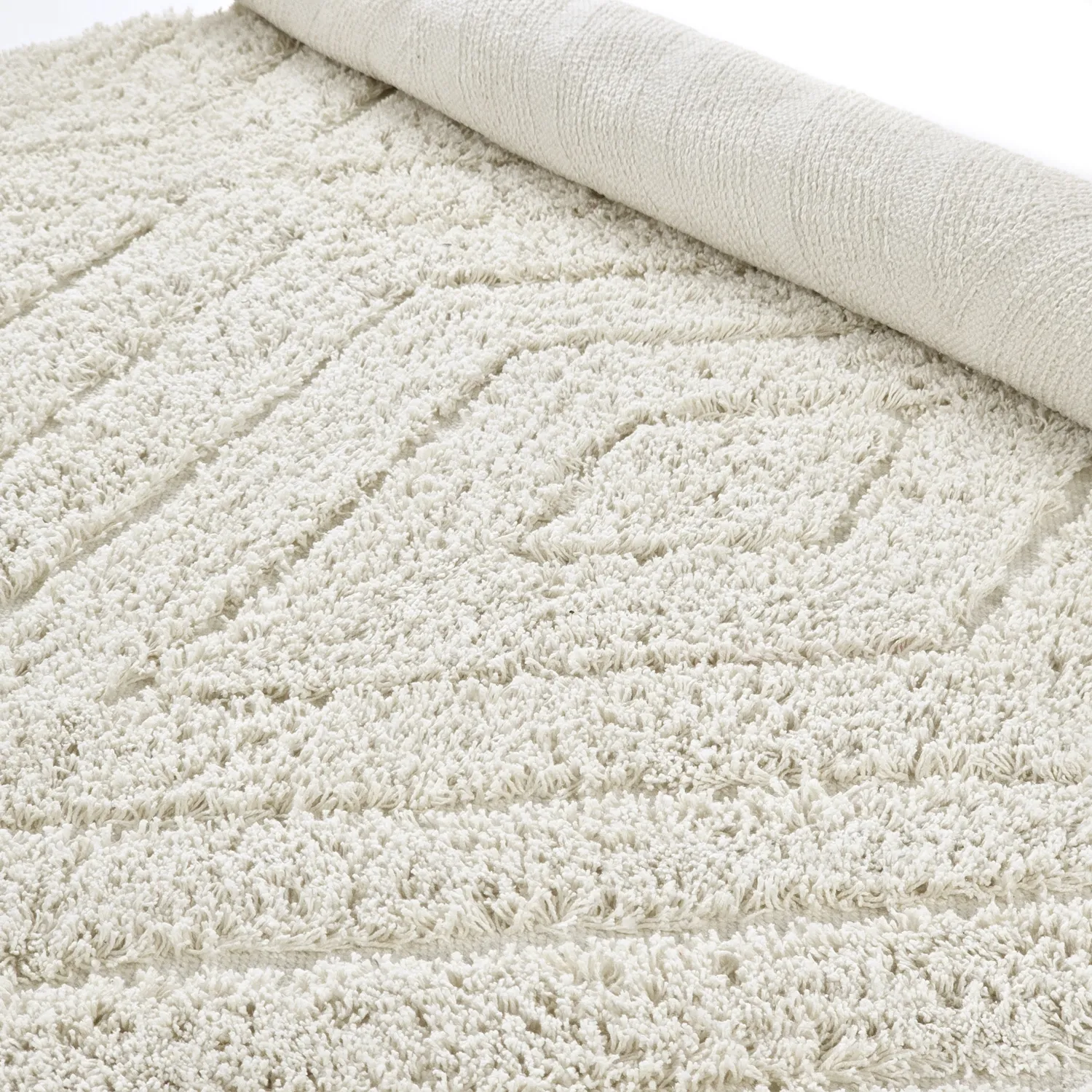 Hoogpolig vloerkleed - Amberley Natural Cotton Shaggy (gebroken wit)