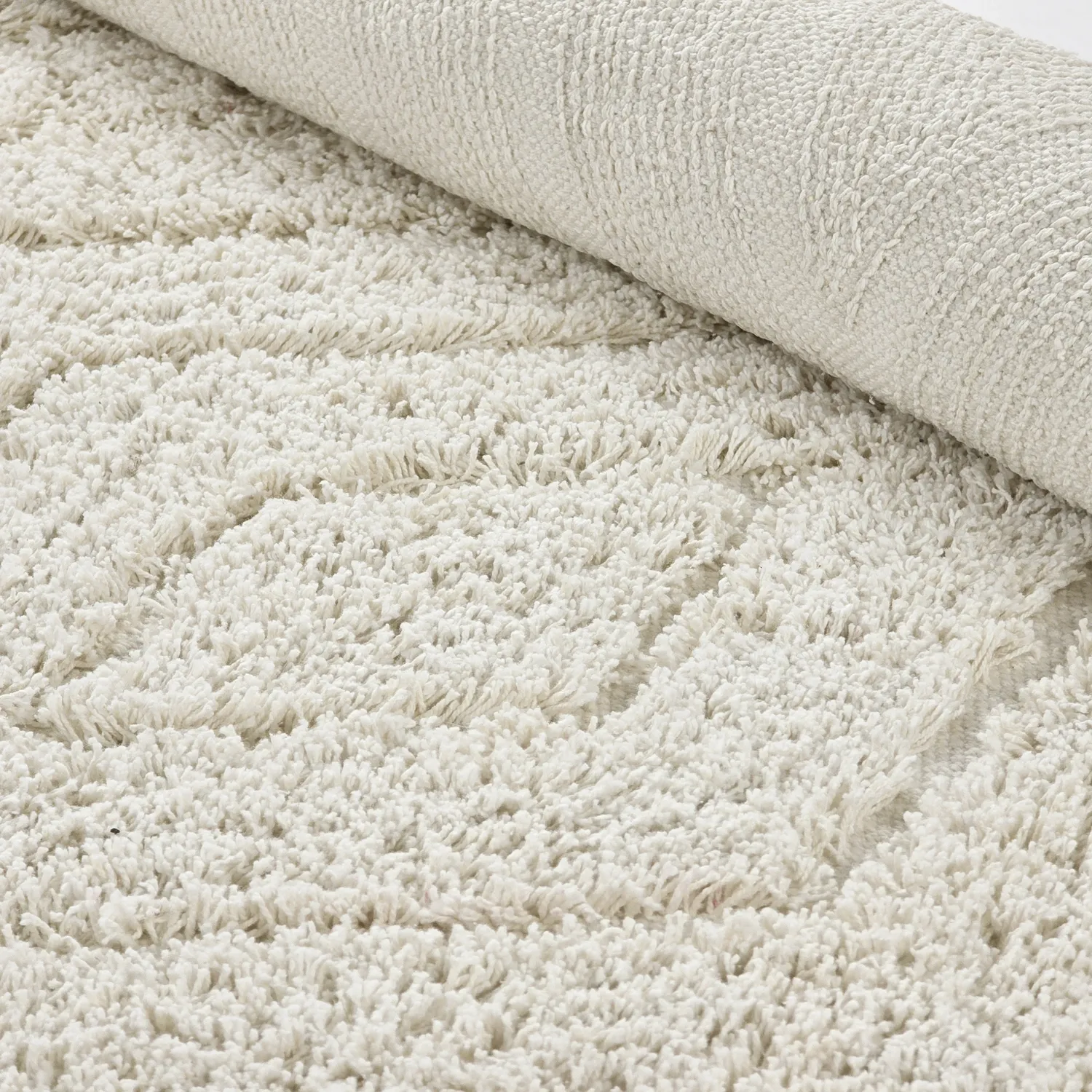 Hoogpolig vloerkleed - Amberley Natural Cotton Shaggy (gebroken wit)