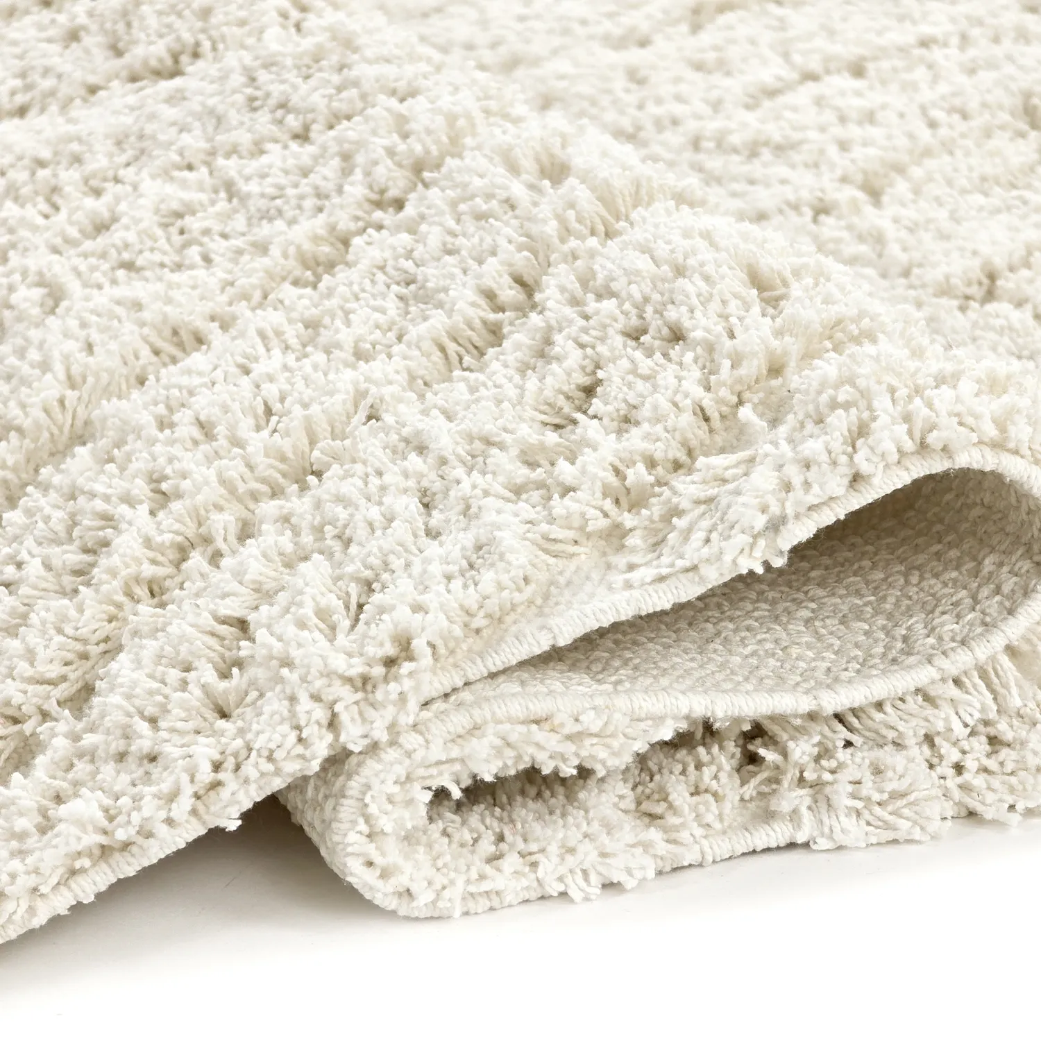 Hoogpolig vloerkleed - Amberley Natural Cotton Shaggy (gebroken wit)