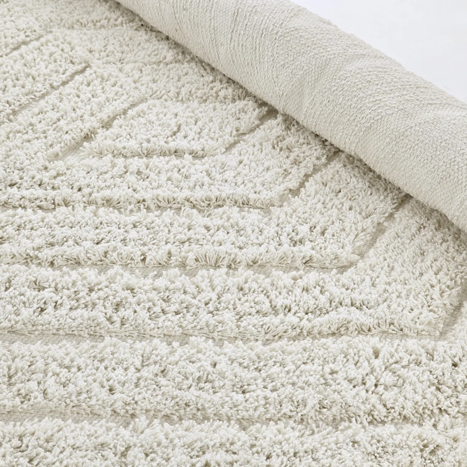 Ronde vloerkleden - Amberley Natural Cotton Shaggy (gebroken wit)