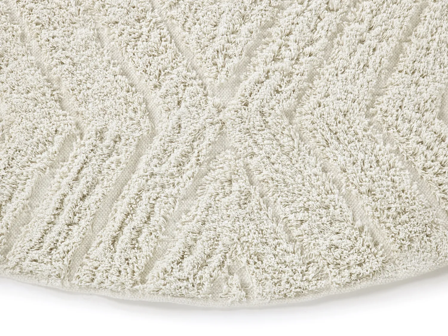 Ronde vloerkleden - Amberley Natural Cotton Shaggy (gebroken wit)