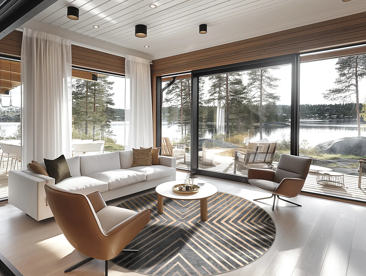 Rond vloerkleed - Amorgos (cloud)