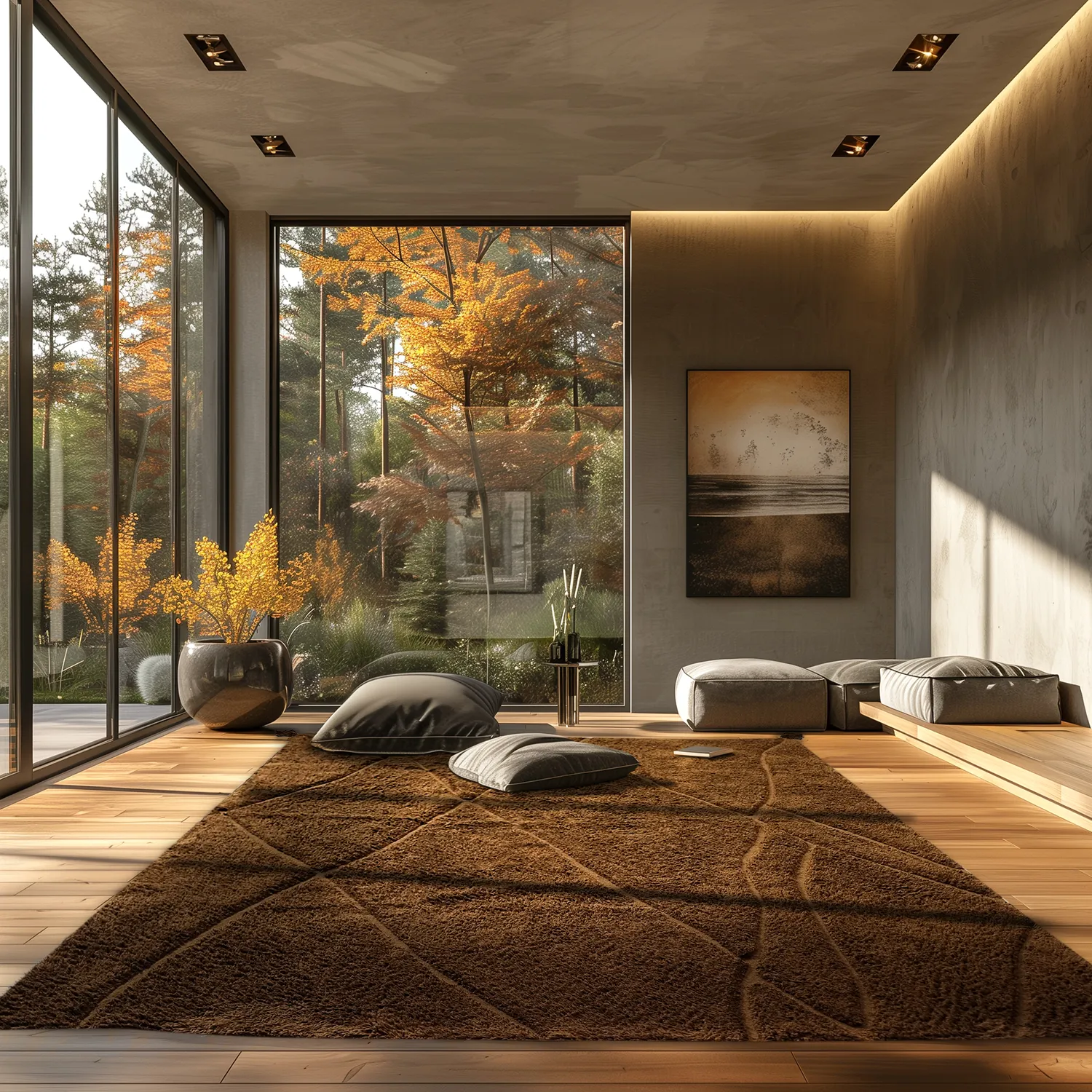 Hoogpolig vloerkleed - Andrea Natural Cotton Shaggy (bruin)