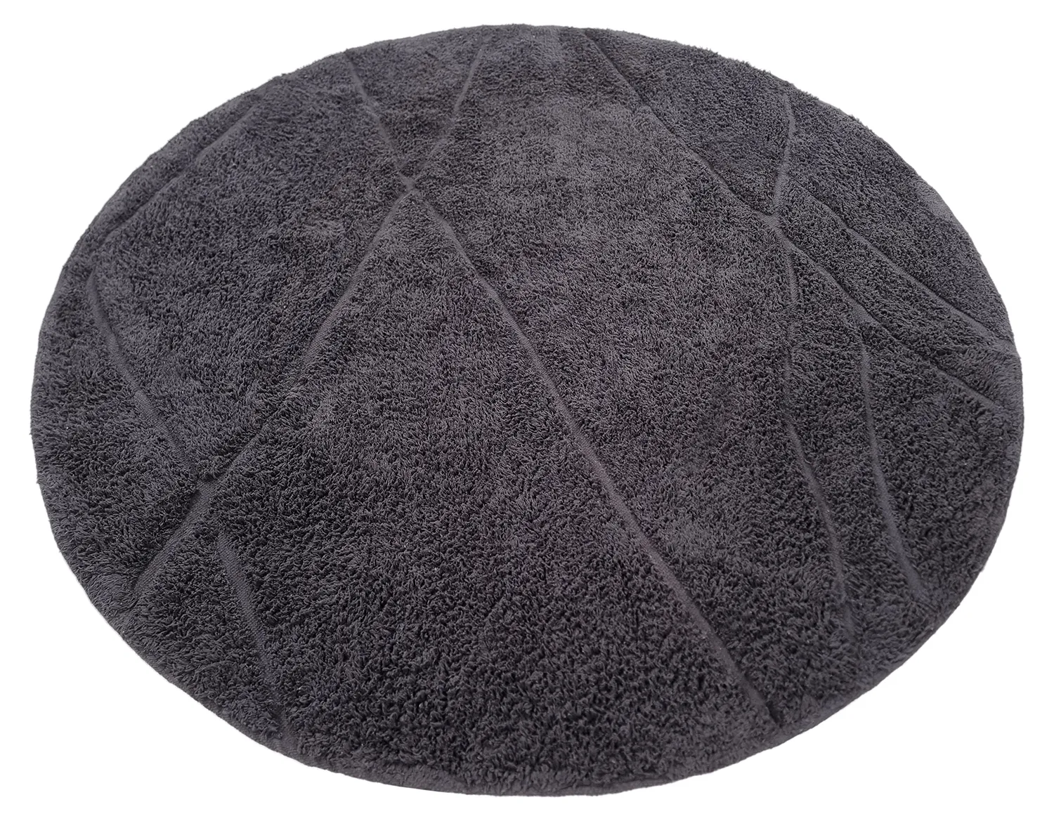 Ronde vloerkleden - Andrea Natural Cotton Shaggy (zwart)