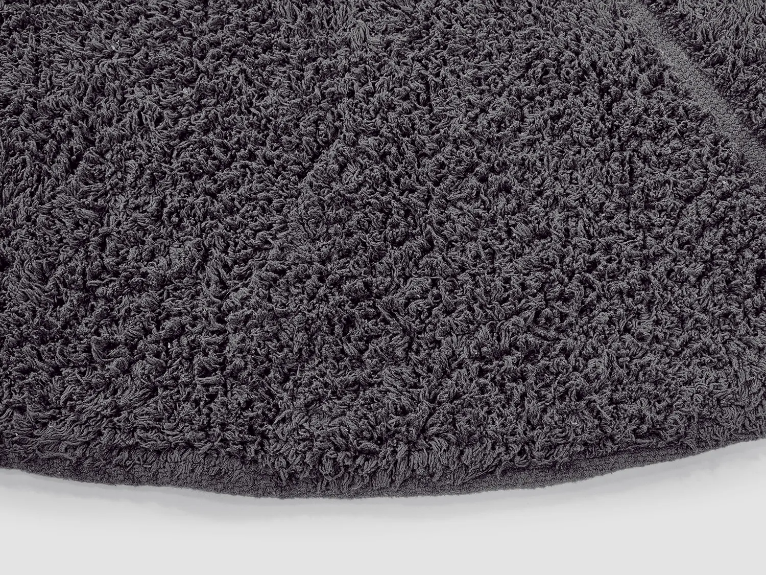 Ronde vloerkleden - Andrea Natural Cotton Shaggy (zwart)