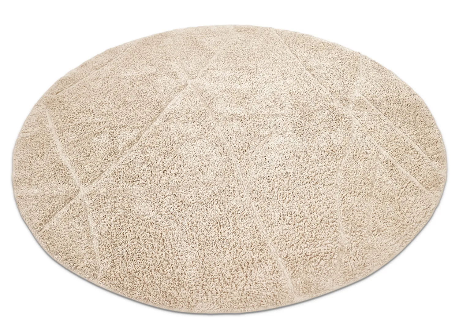 Ronde vloerkleden - Andrea Natural Cotton Shaggy (beige)