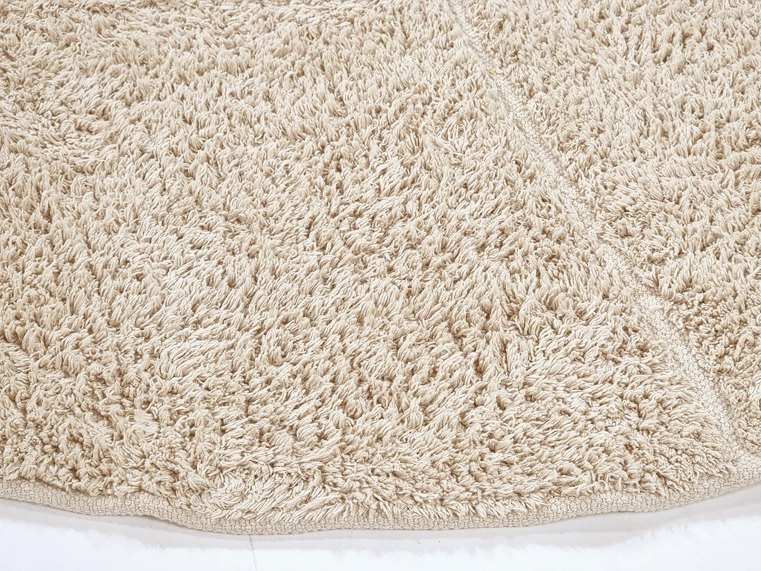 Ronde vloerkleden - Andrea Natural Cotton Shaggy (beige)