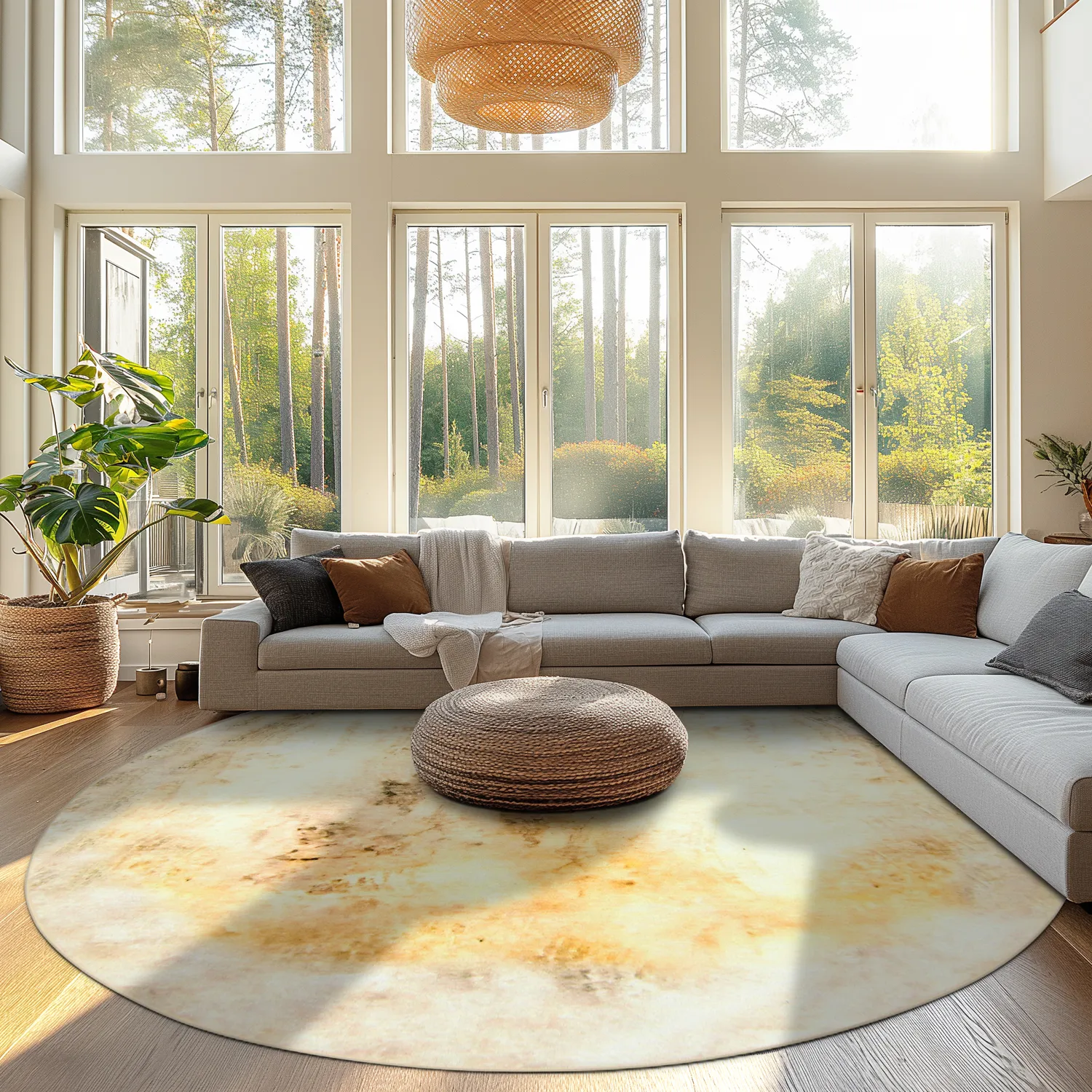 Rond vloerkleed - Aneto (beige)