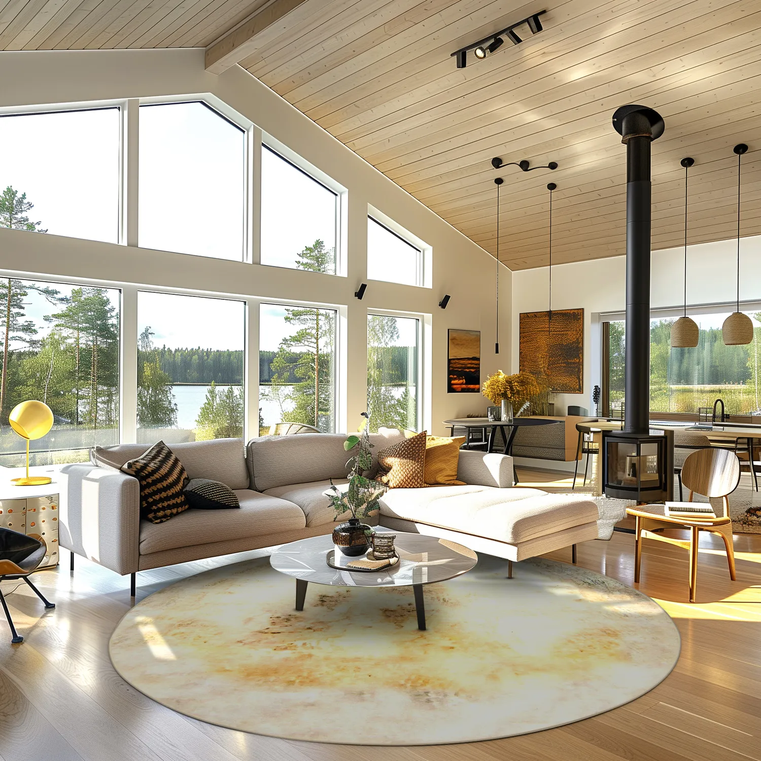 Rond vloerkleed - Aneto (beige)