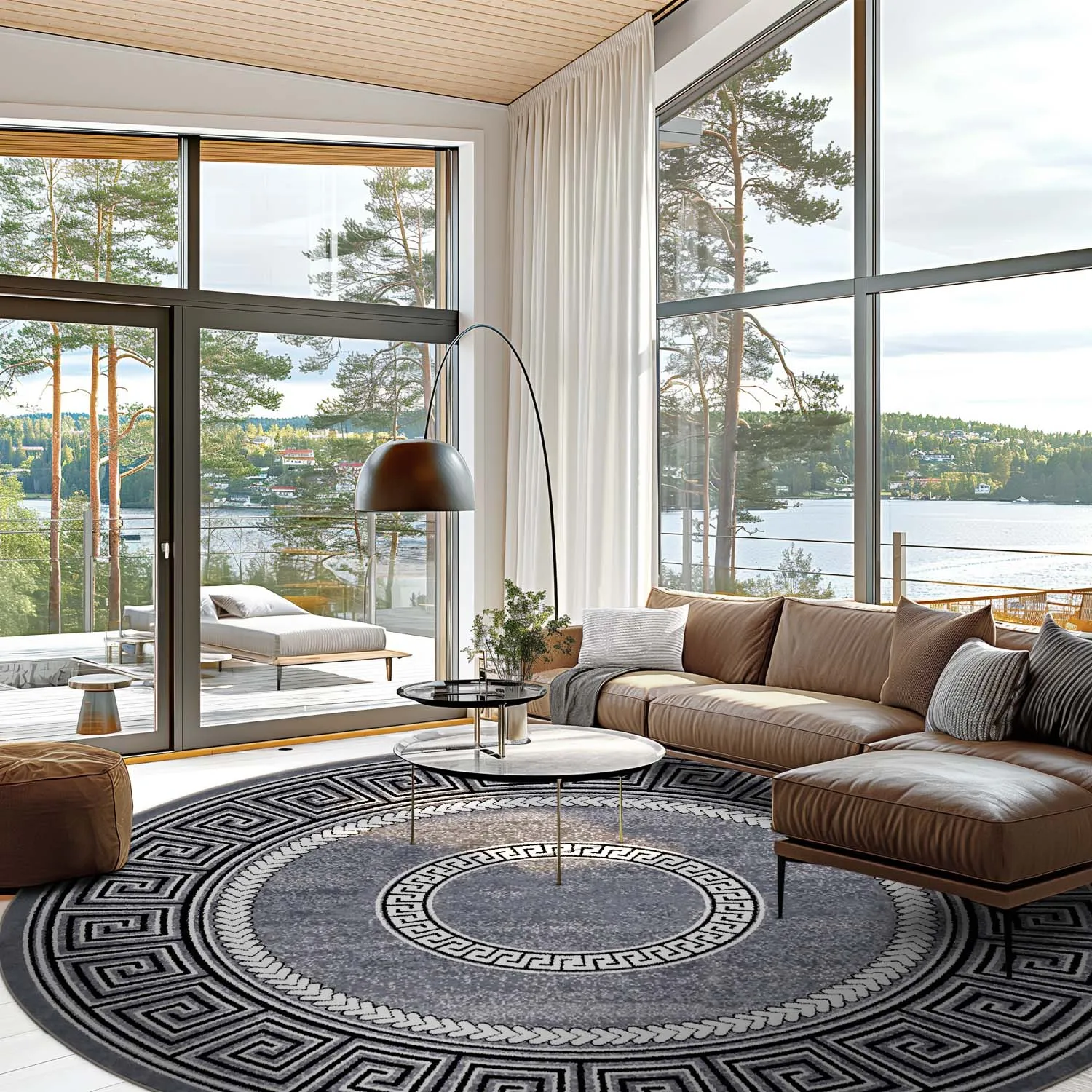 Rond vloerkleed - Ankara Versace (grijs)