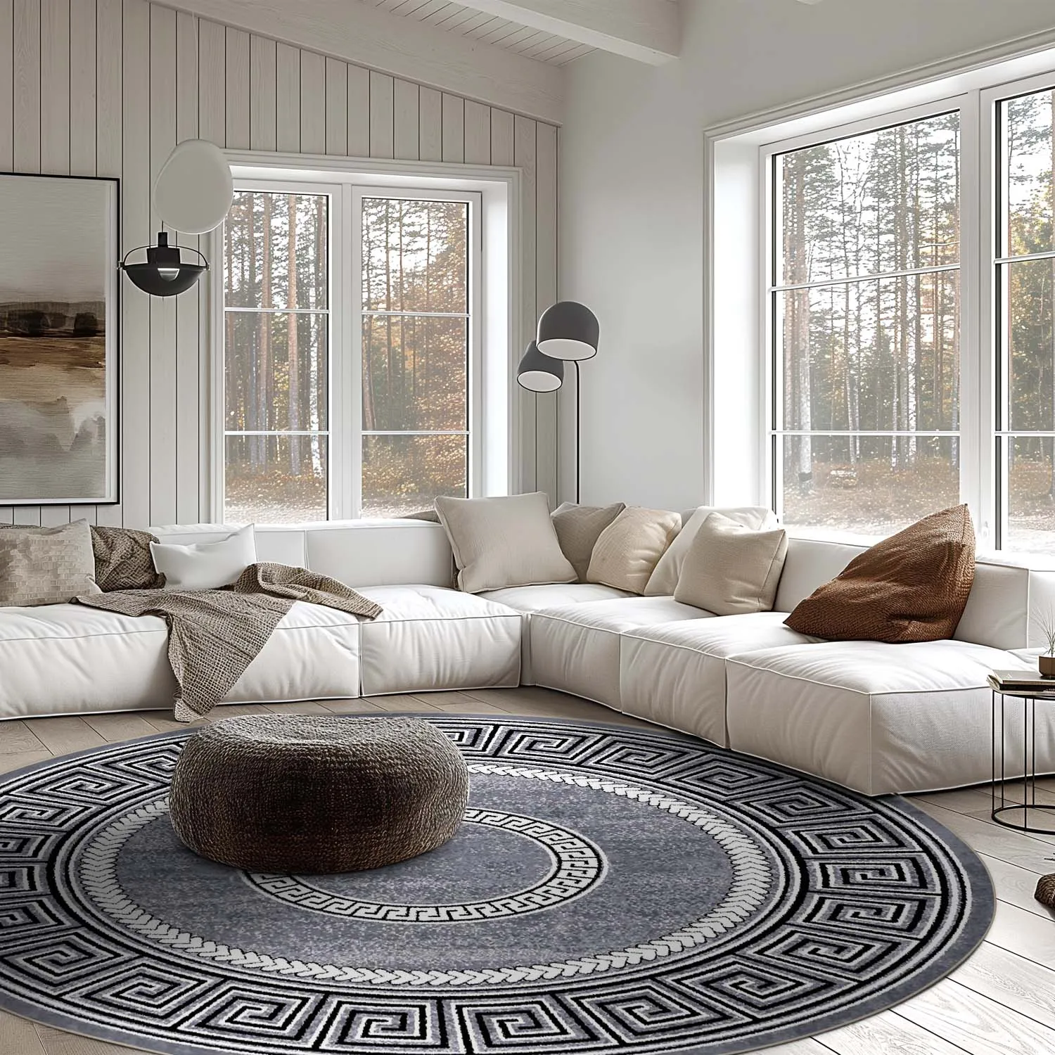 Rond vloerkleed - Ankara Versace (grijs)