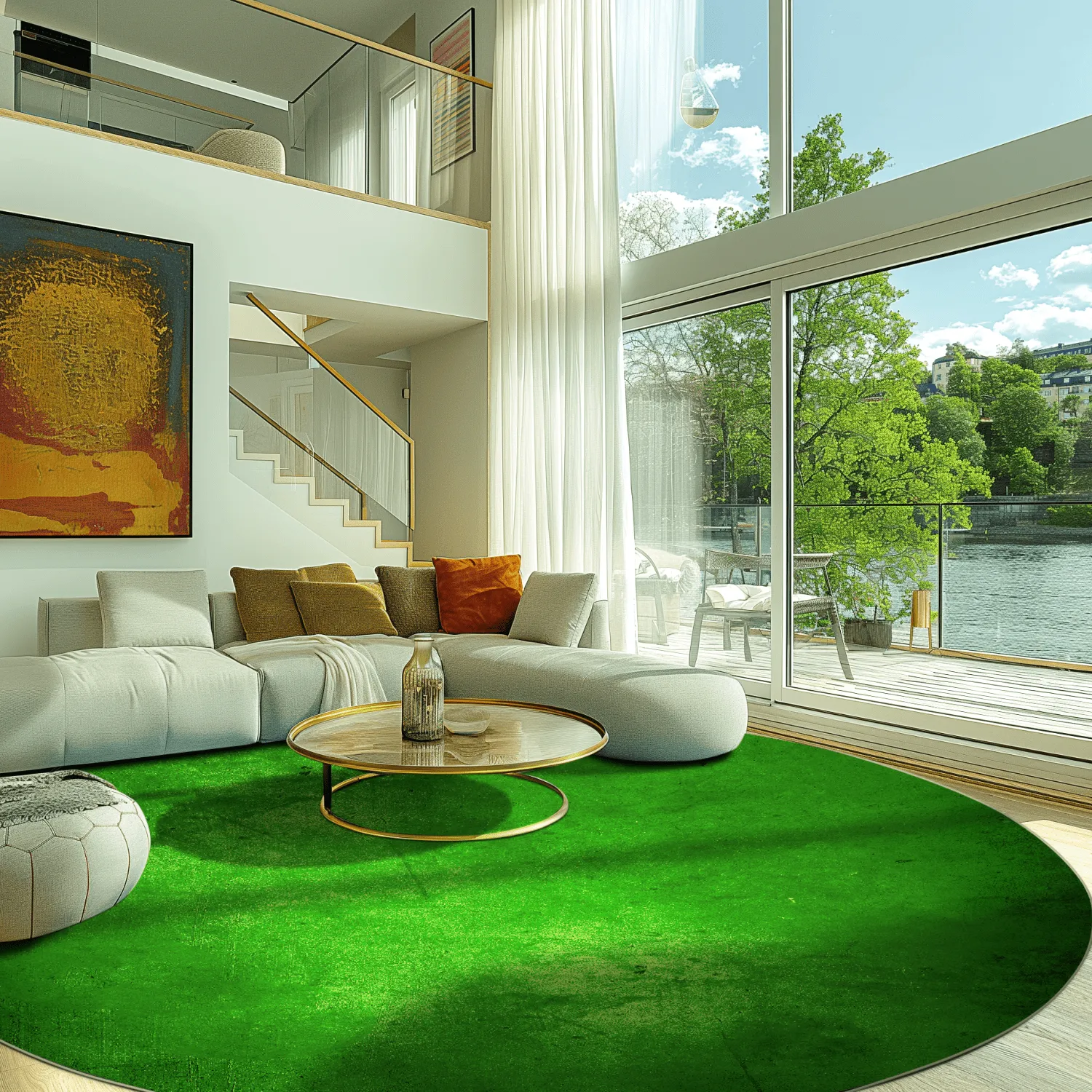 Rond vloerkleed - Anzio (groen)