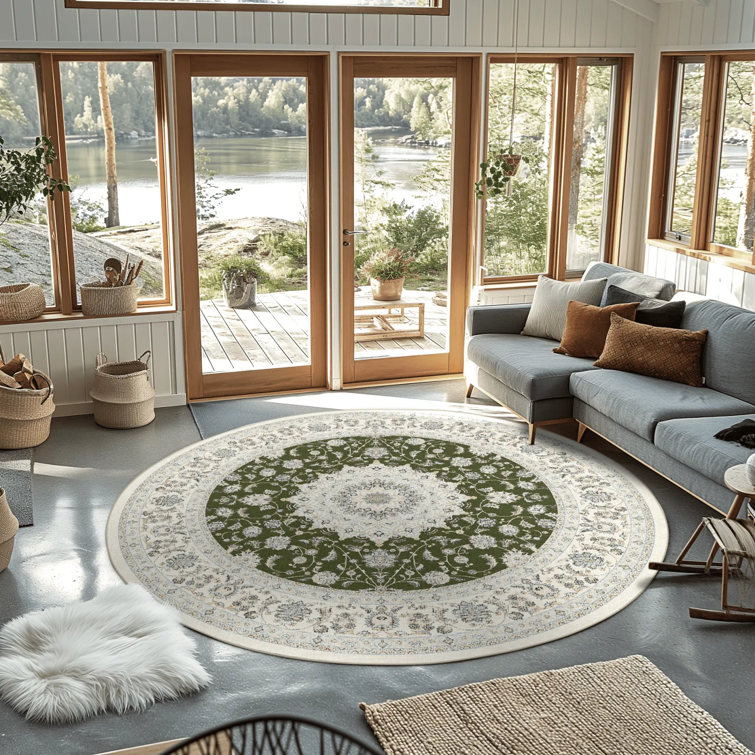 Rond vloerkleed - Arabella (groen)