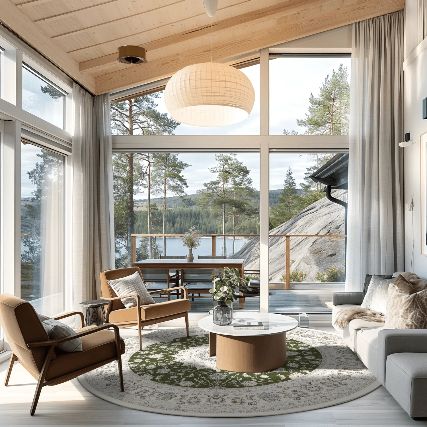 Rond vloerkleed - Arabella (groen)