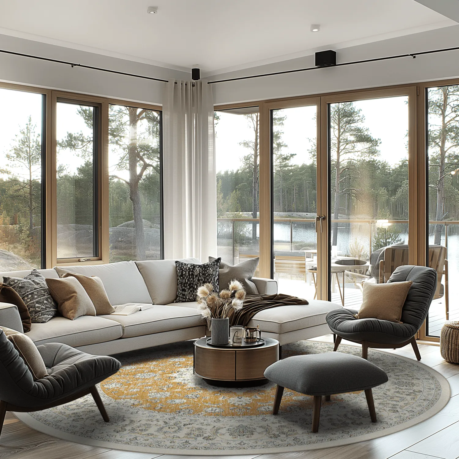 Rond vloerkleed - Arabella (ochre)