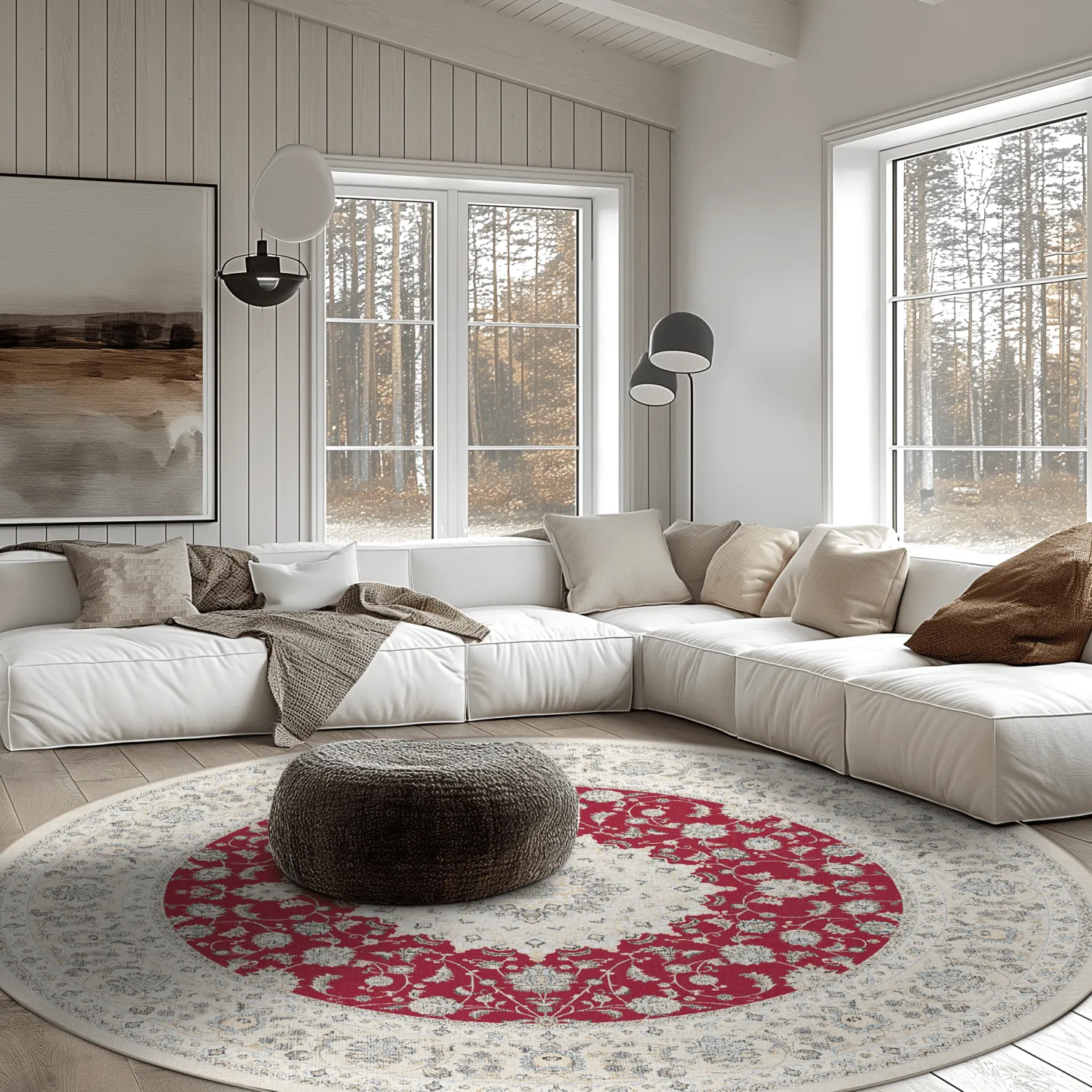 Rond vloerkleed - Arabella (rood)