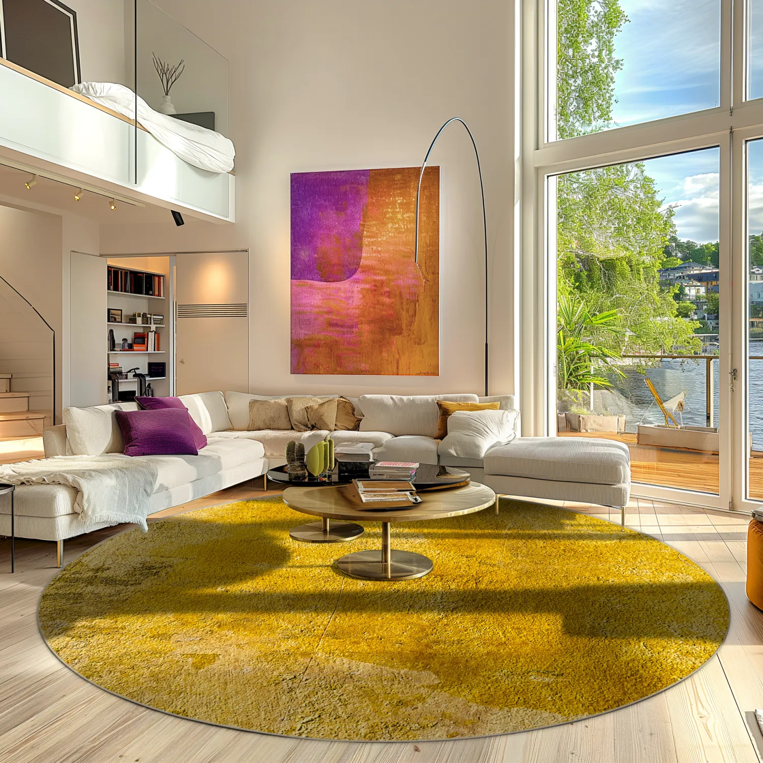 Rond vloerkleed - Arbus (goud)